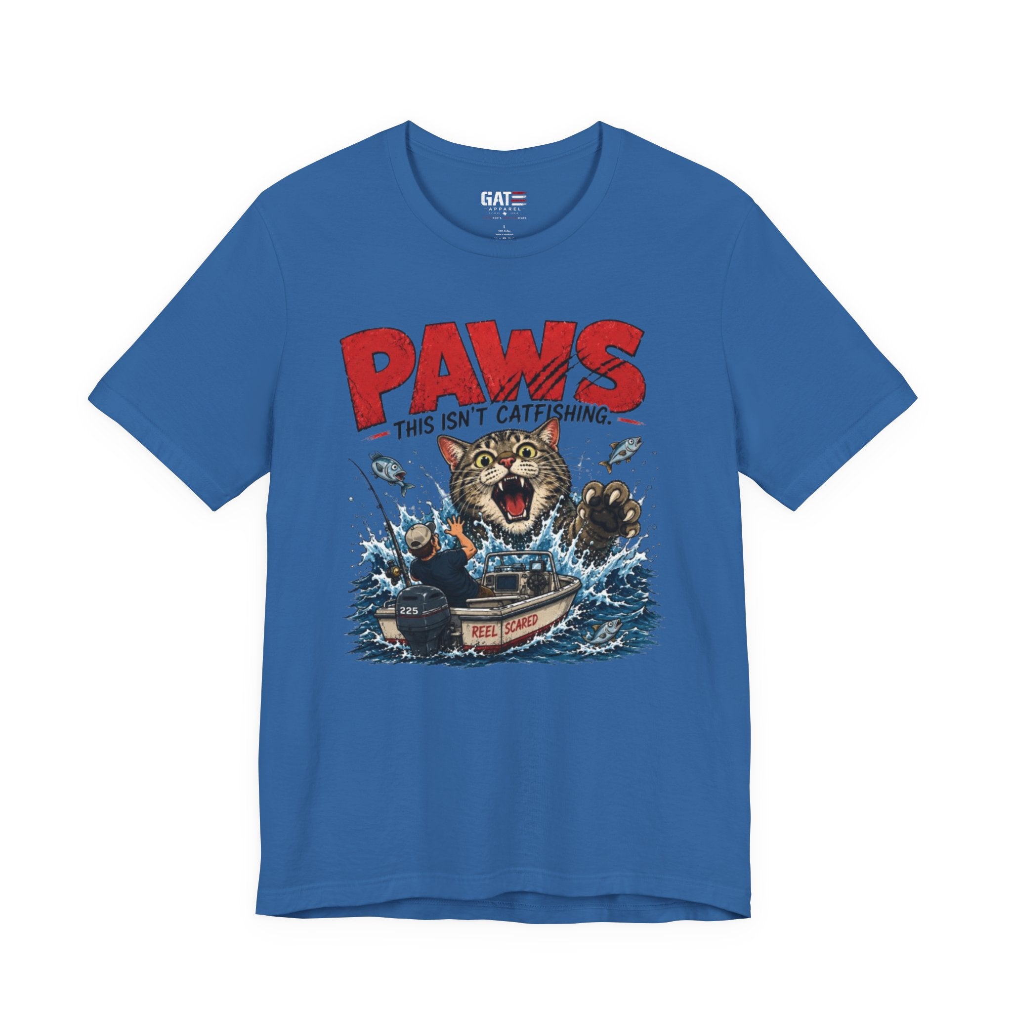 "PAWS This Isn't Catfishing" Fishing Cat Graphic Tee