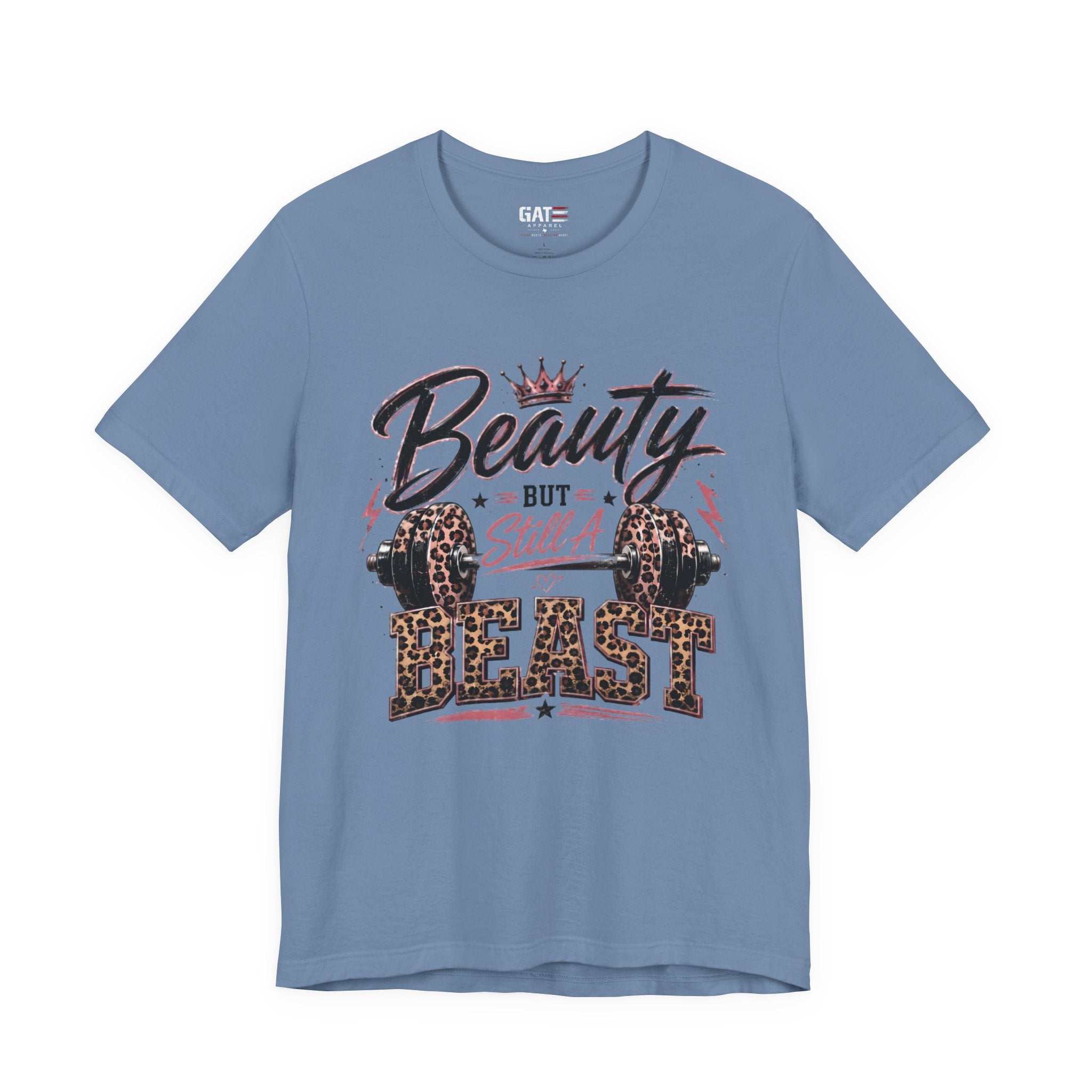 Beauty But Still A Beast Shirt, Women's Gym Shirt, Leopard Print Workout Tee, Fitness Shirt for Her