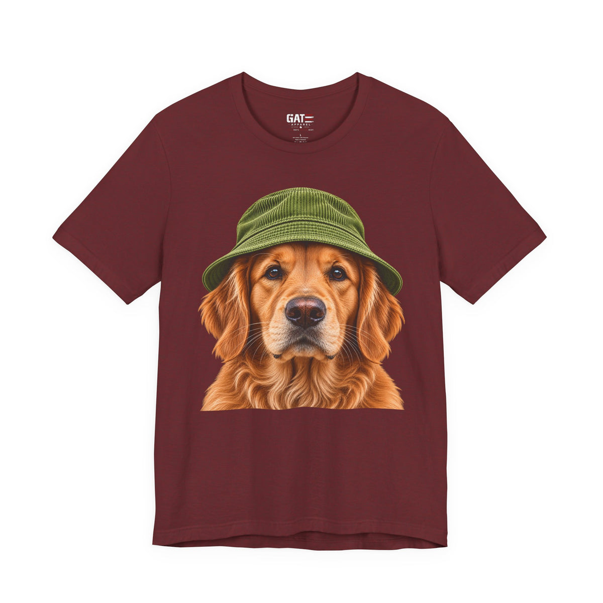 Golden retriever wearing a beanie graphic T-shirt - alternate product photo 3