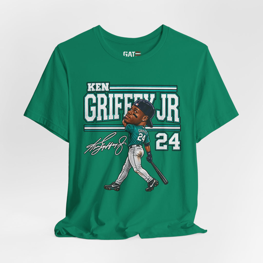 Ken Griffey Jr Big Head Shirt Seattle Mariners Baseball Graphic Tee #24