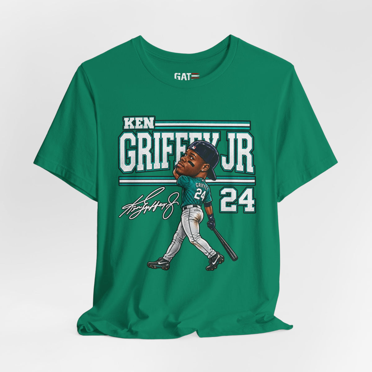 Ken Griffey Jr Big Head Shirt Seattle Mariners Baseball Graphic Tee #24