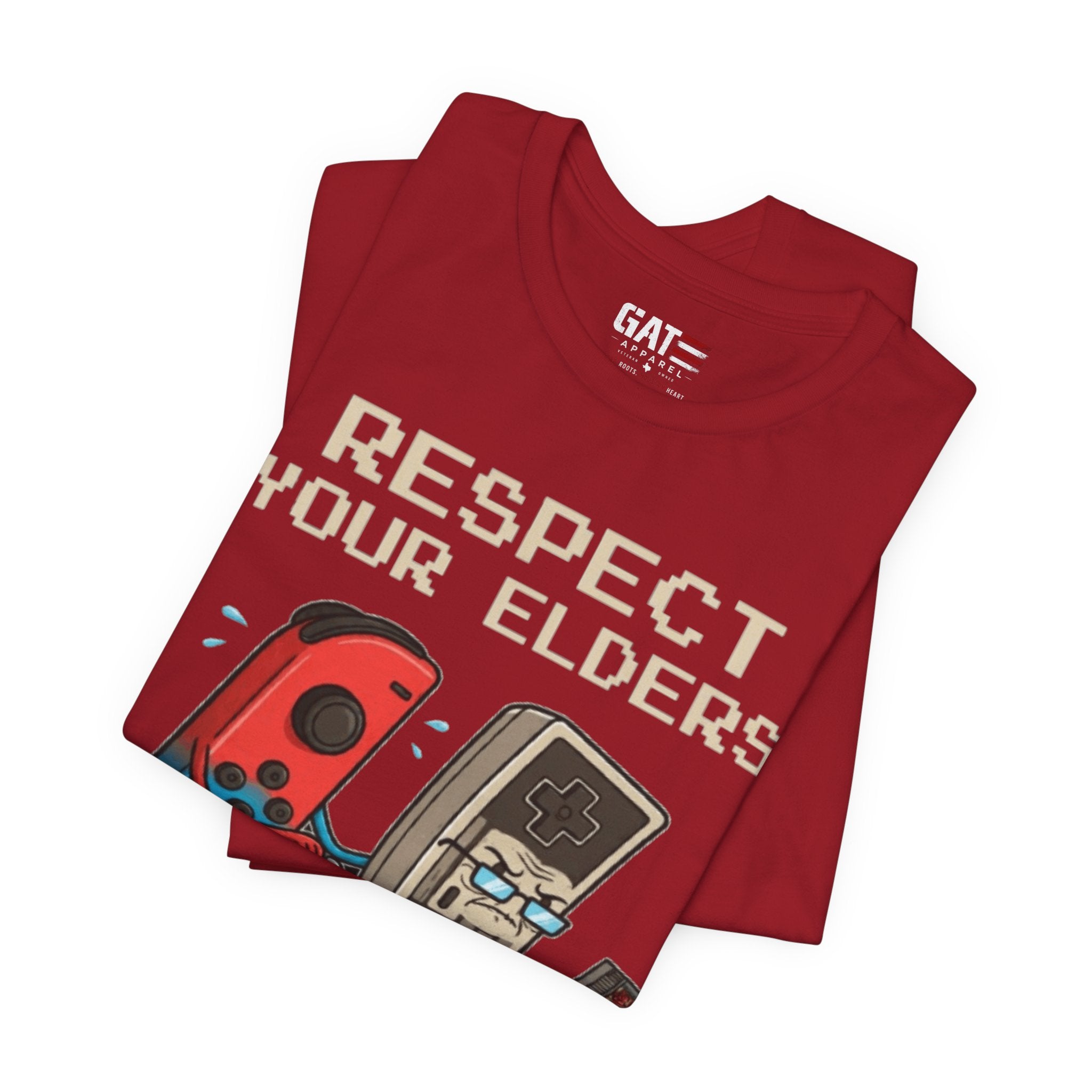 Respect Your Elders Tee — Retro Game Controller Graphic T-Shirt