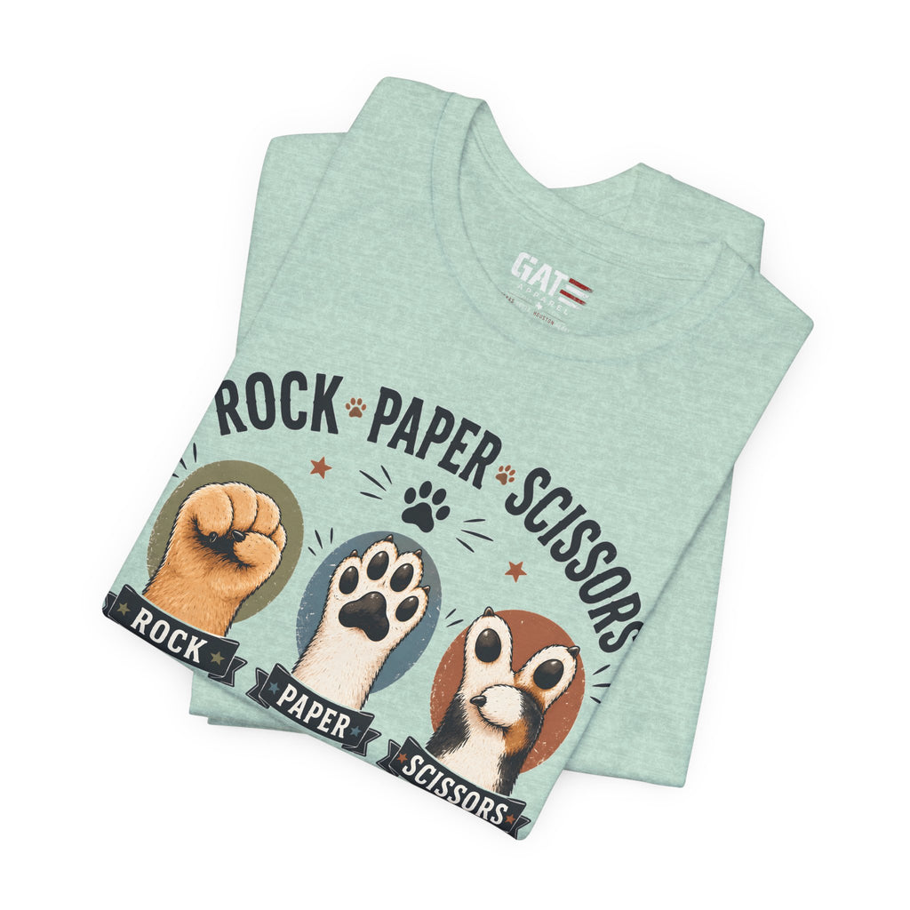 Rock Paper Scissors Cat Shirt, Funny Cat Lover Tee, Cat Paw Graphic Shirt, Cute Pet Mom Gift, Choose Wisely Cat Tee, Cat Dad Shirt