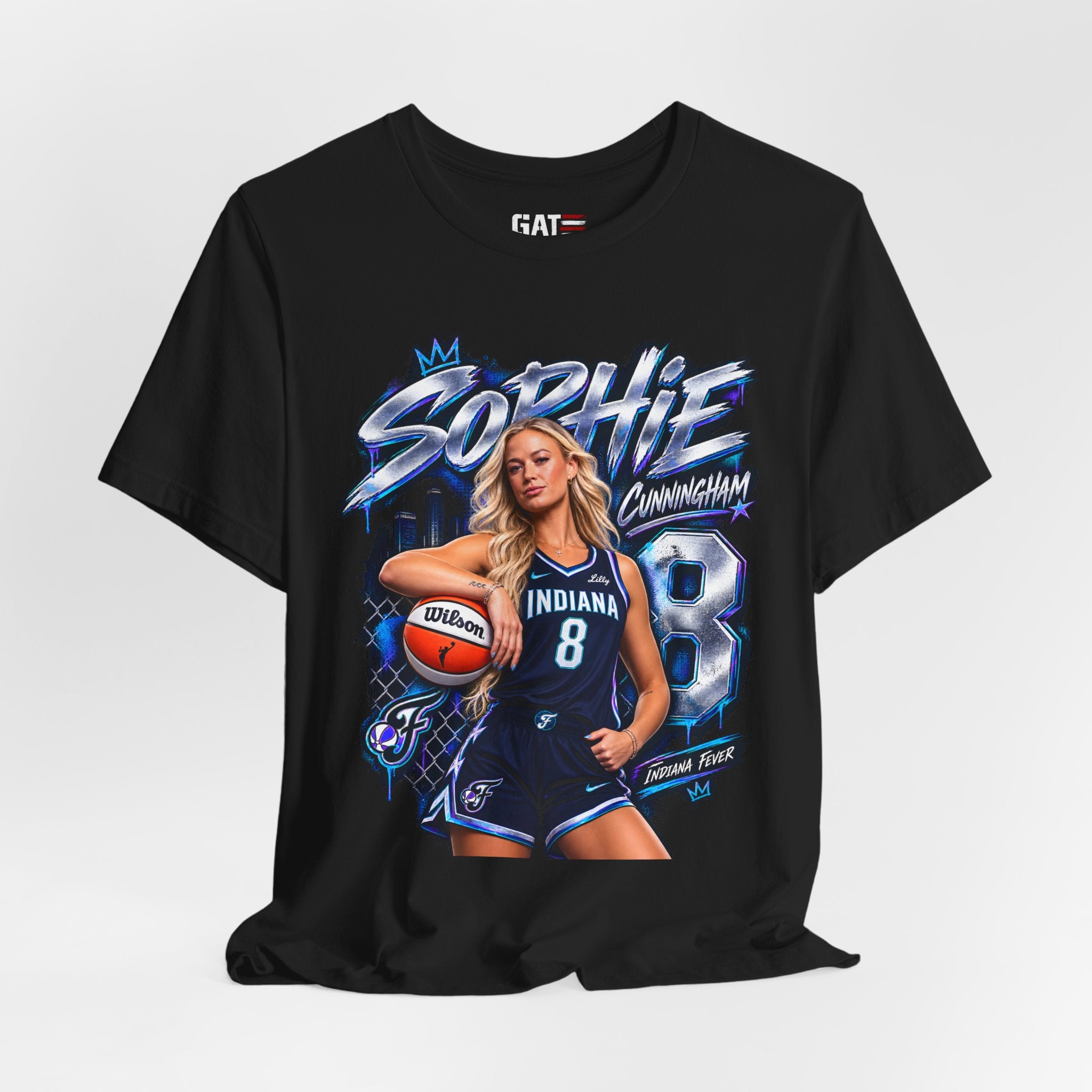 Sophie Cunningham Indiana Fever WNBA Basketball Graphic T Shirt Women's Fan Tee