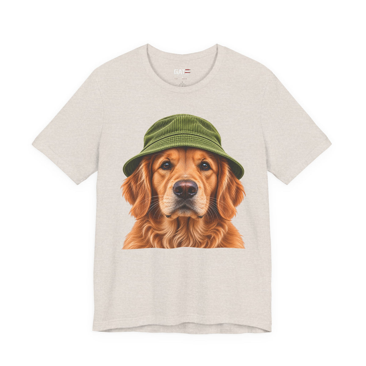 Golden retriever wearing a beanie graphic T-shirt - alternate product photo 2