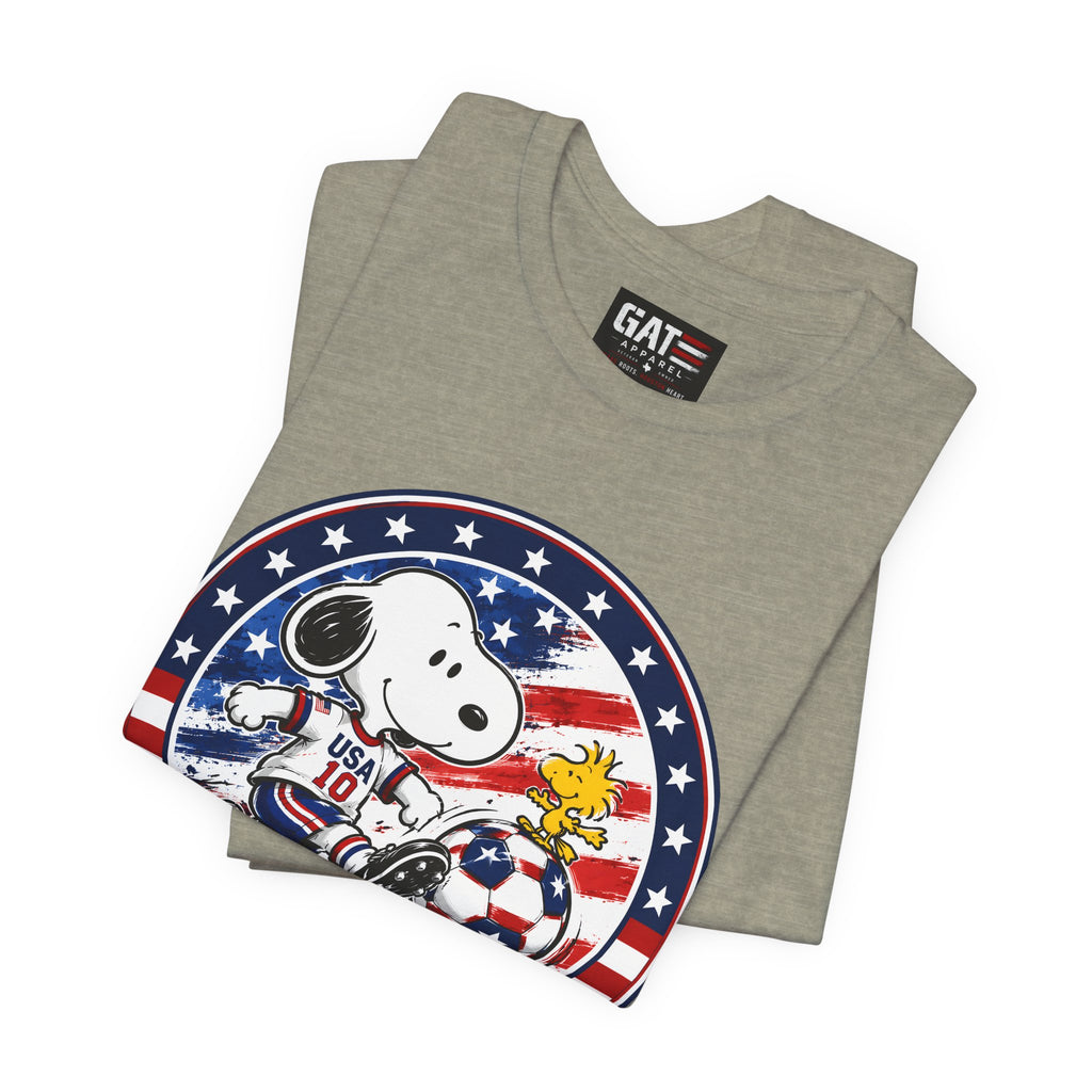 USA Soccer Snoopy Shirt  Patriotic USA Soccer Tee American Flag Design, World Cup, Soccer Fan