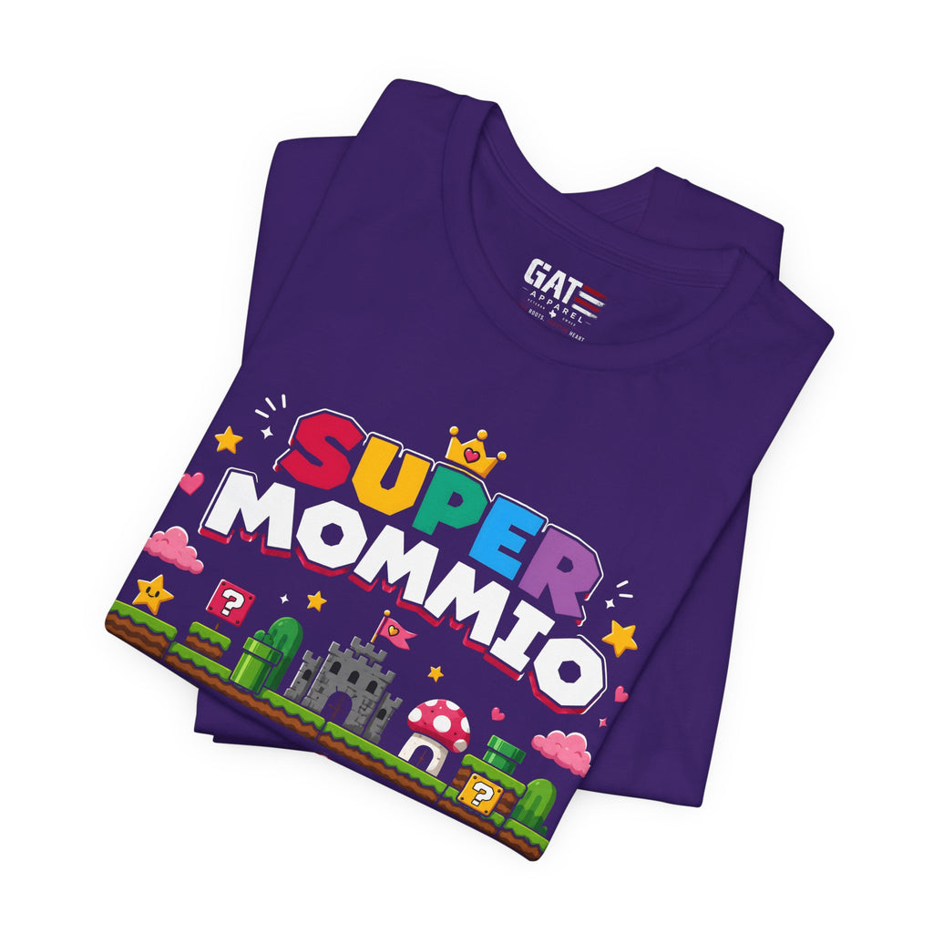 Personalized Super Mommio Shirt, Gamer Mom Shirt with Kids Names, Custom Mother's Day Gift, Retro Video Game Family Tee