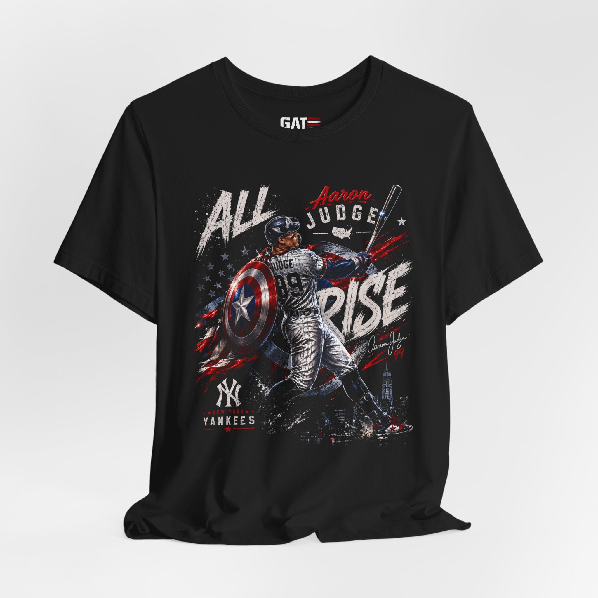 Aaron Judge All Rise Shirt, Patriotic New York Baseball Tee, USA Inspired Graphic T-Shirt, Baseball Fan Gift