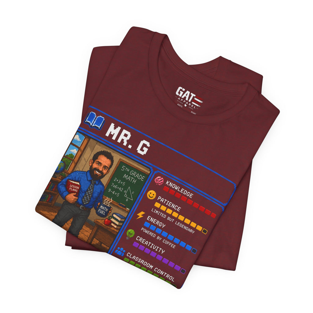 Custom Math Teacher RPG Character Shirt | Personalized Teacher Gift