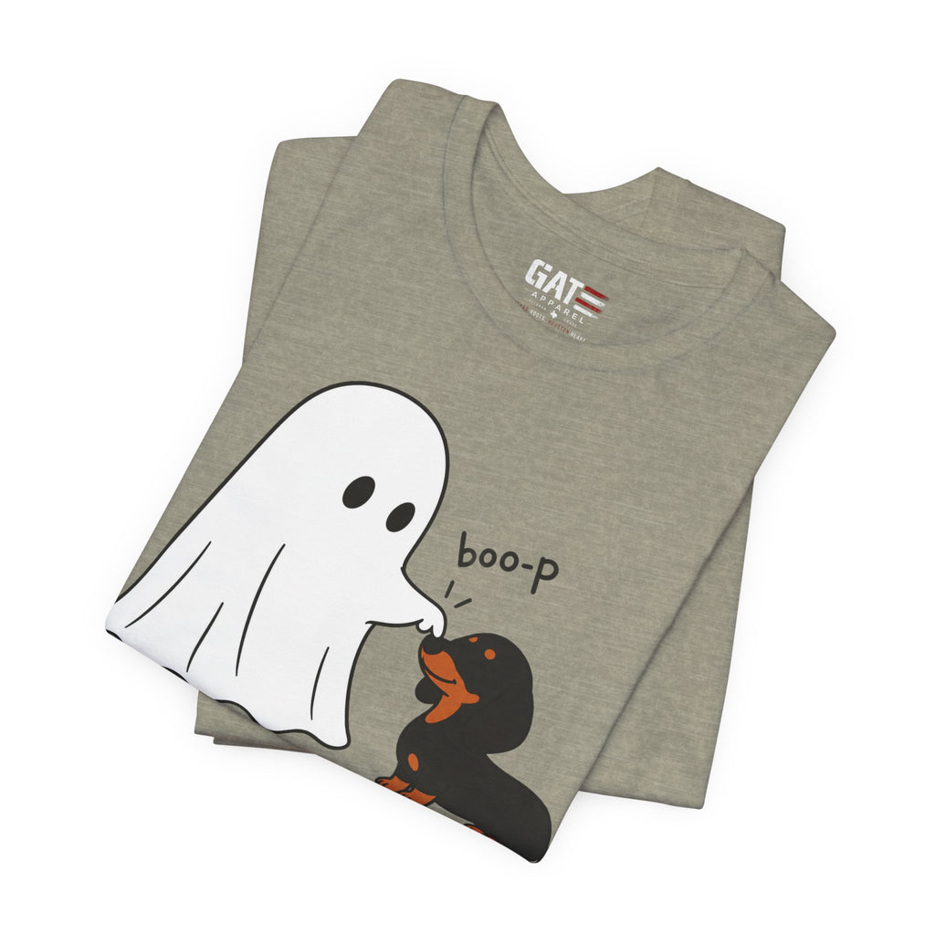 Halloween Ghost & Dachshund — "boo-p" Cute Dog Halloween T-Shirt