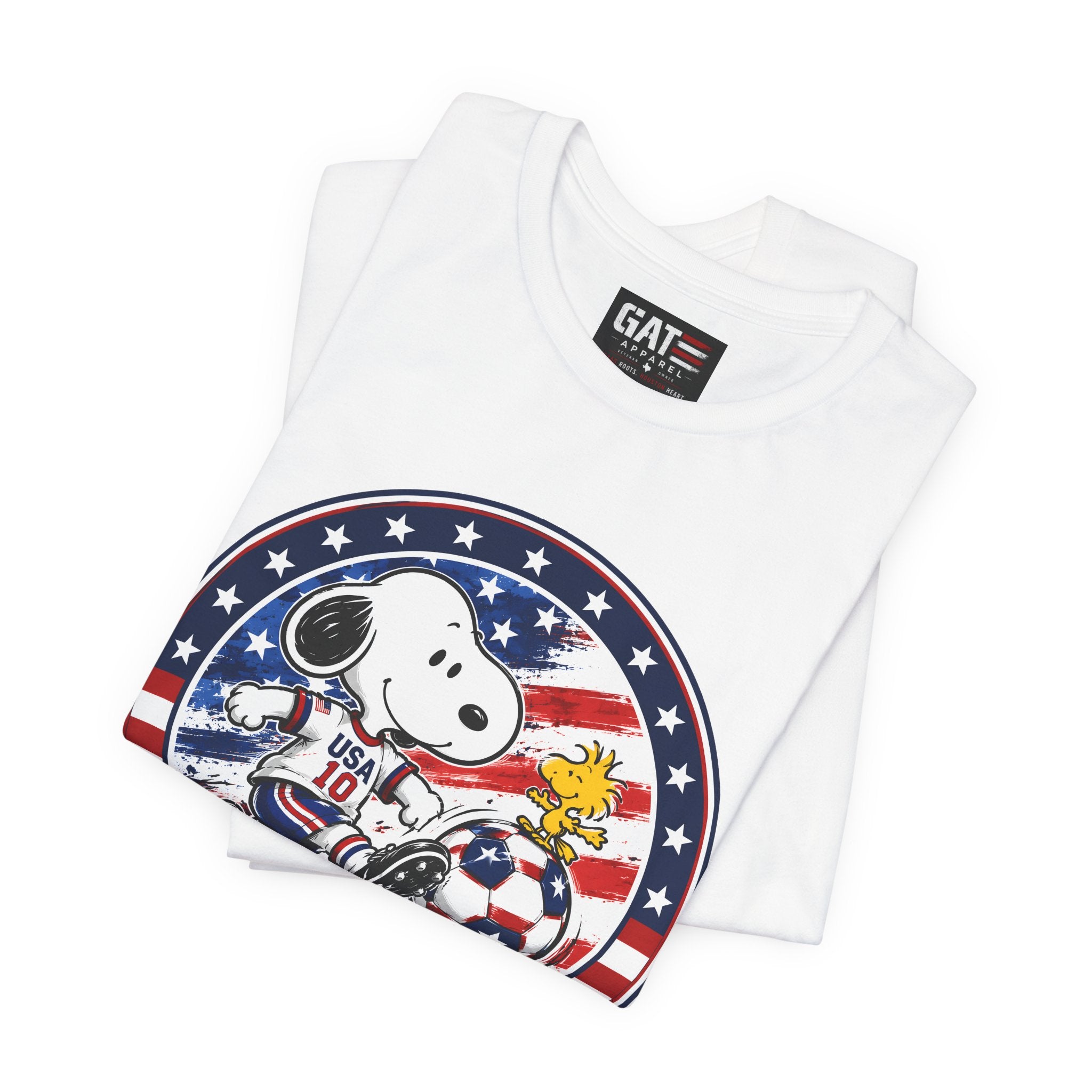 USA Soccer Snoopy Shirt  Patriotic USA Soccer Tee American Flag Design, World Cup, Soccer Fan