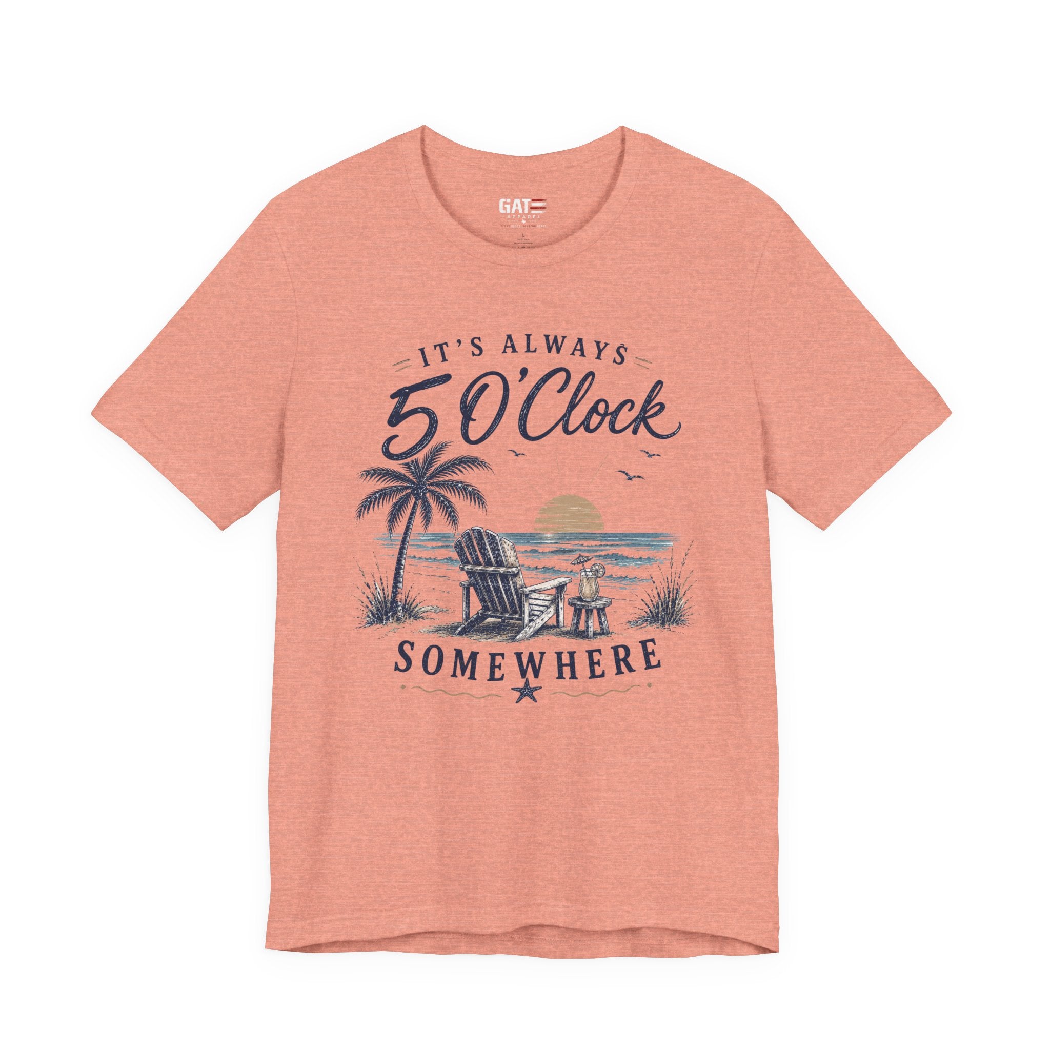 5 O'Clock Somewhere Beach T-Shirt