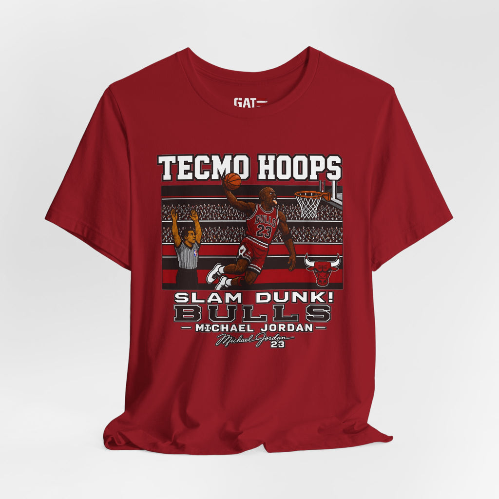 Tecmo Hoops Michael Jordan Slam Dunk Bulls T-Shirt | Retro Video Game Basketball