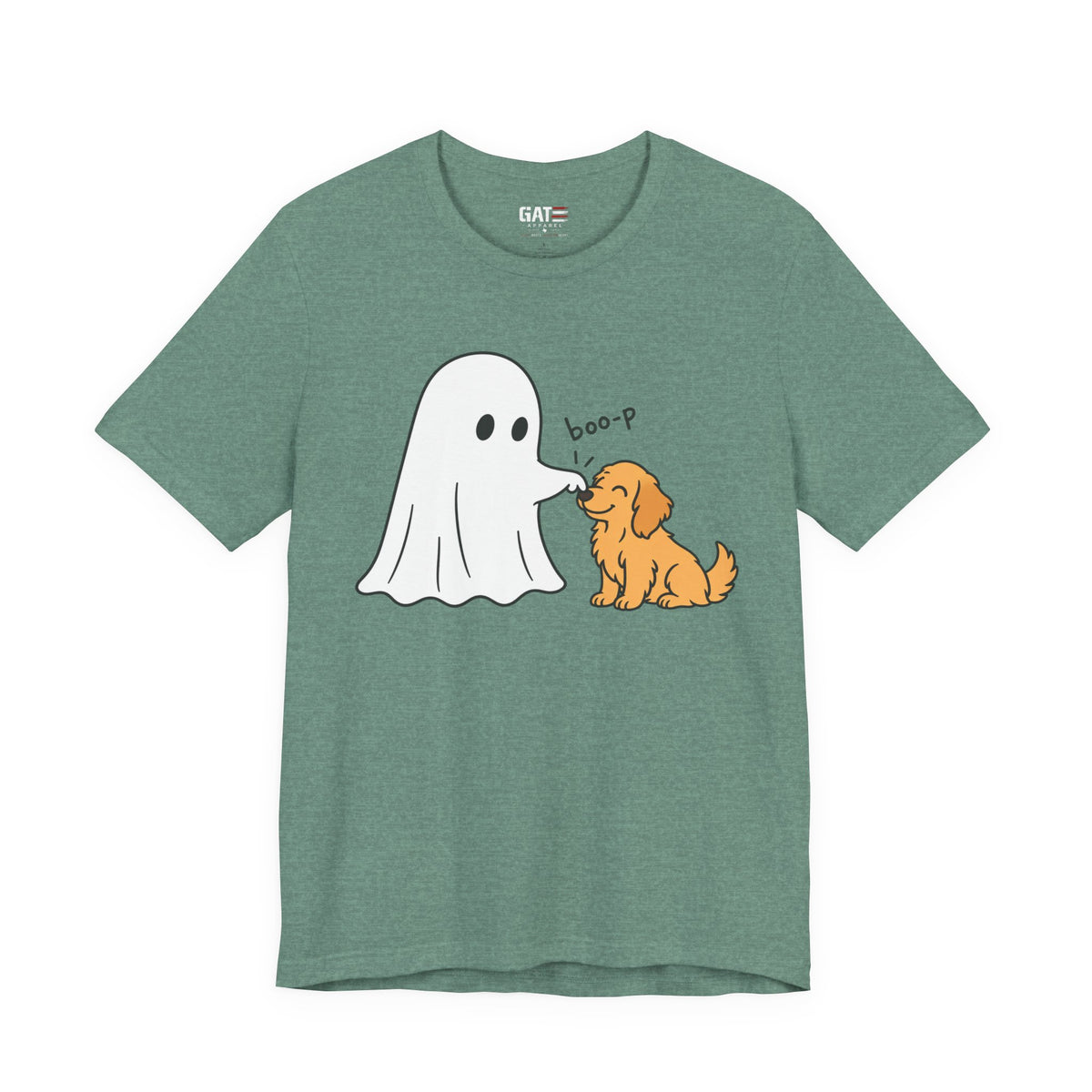 Halloween Ghost & Golden Retriever — "boo-p" Cute Dog Halloween T-Shirt