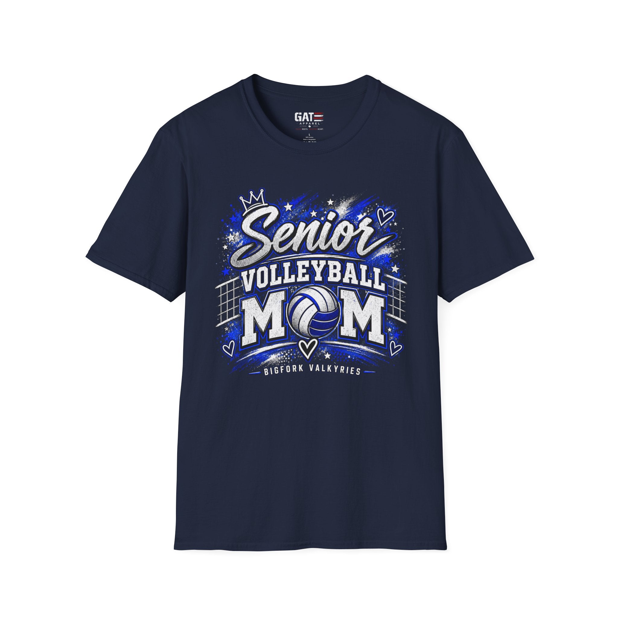 Volleyball Mom Senior Player Photo Tee — Custom Photo Team Name and Number