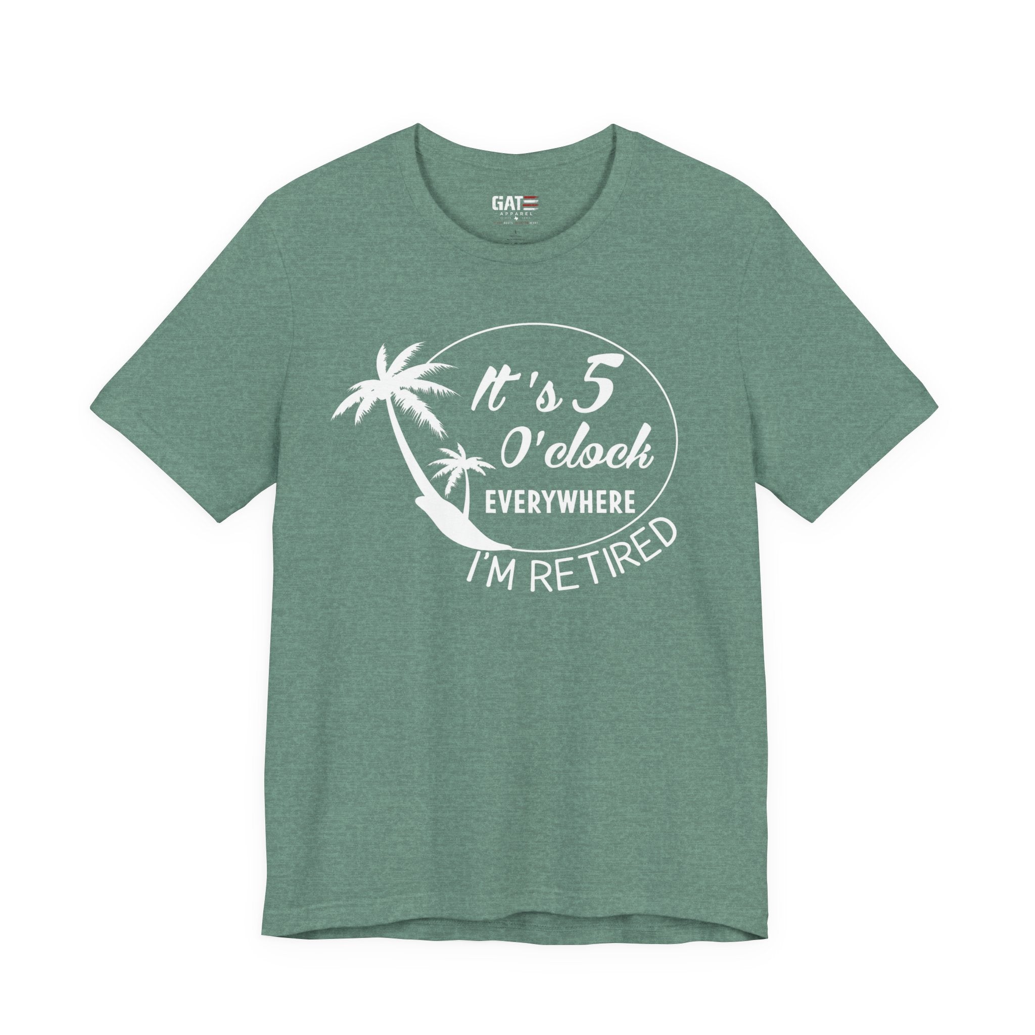 Retired Vibes Tee – "It's 5 O'Clock Everywhere I'm Retired" Palm Tree T-Shirt