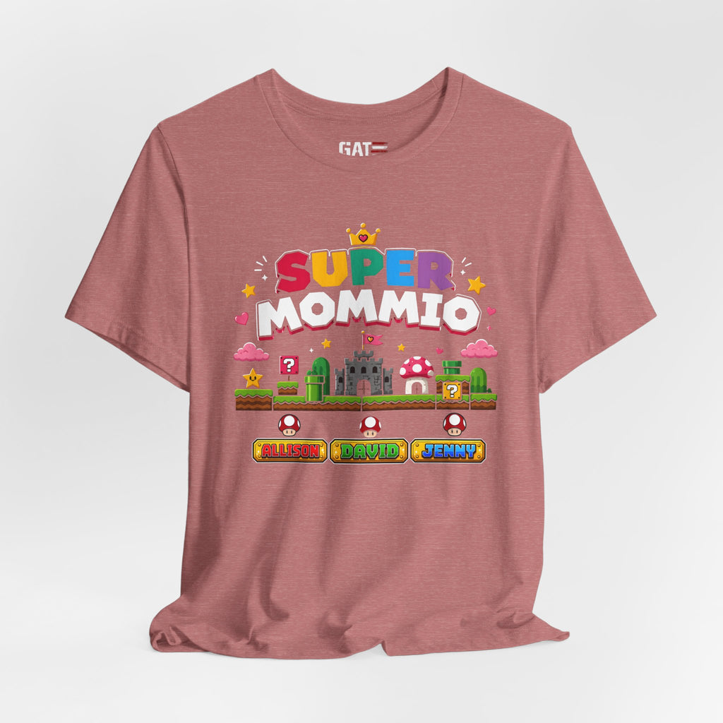 Super Mommio pixel game design T-Shirt | Retro video game mom tee