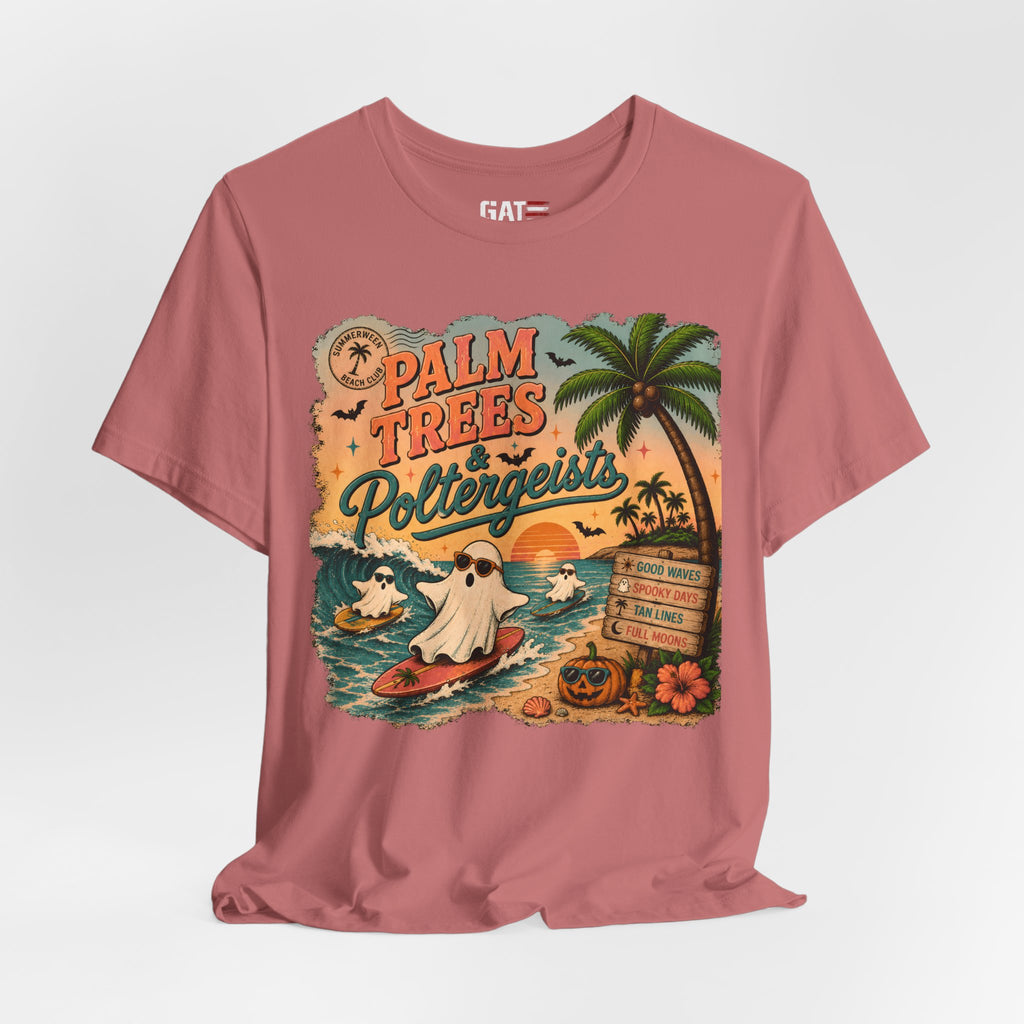 Summerween Shirt, Spooky Beach Shirt, Ghost Beach Tee, Halloween Beach Shirt, Coastal Halloween Tee, Tropical Ghost Shirt