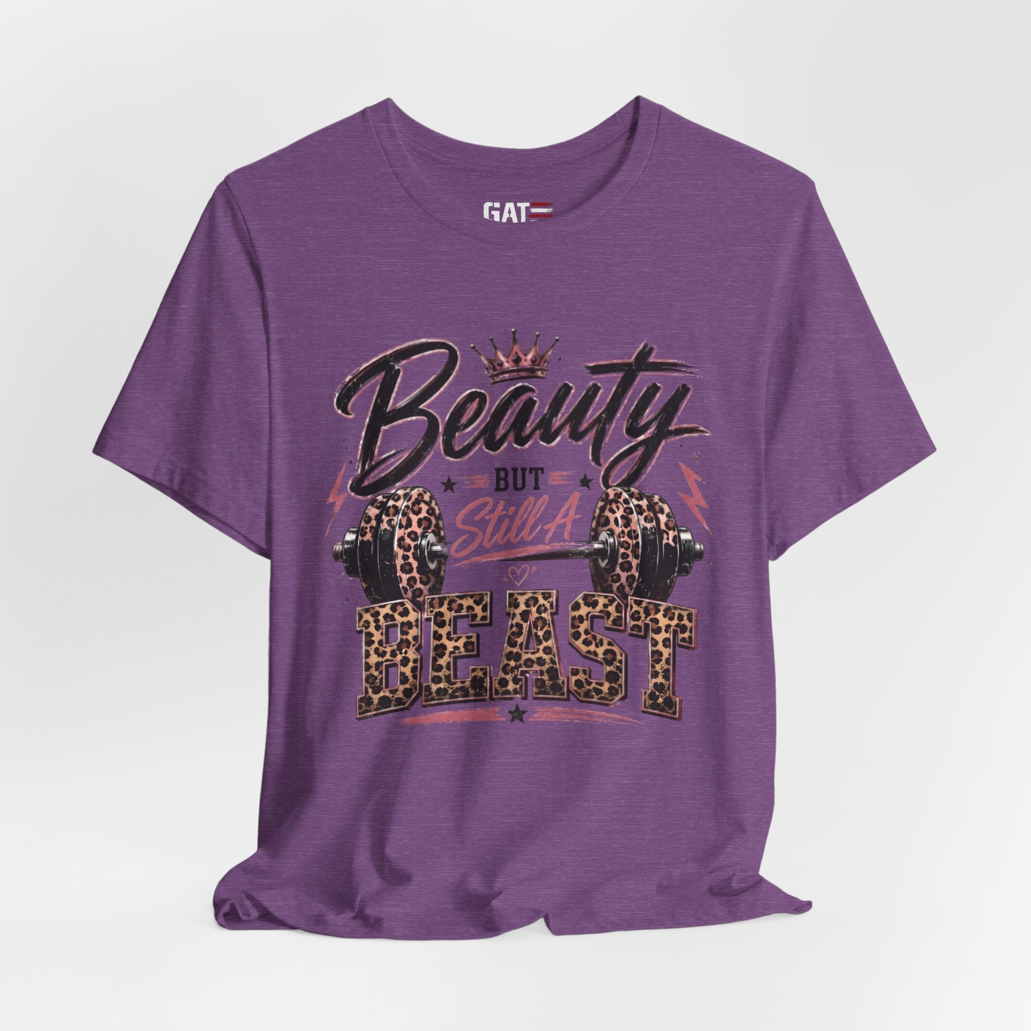 Beauty But Still A Beast Shirt, Women's Gym Shirt, Leopard Print Workout Tee, Fitness Shirt for Her
