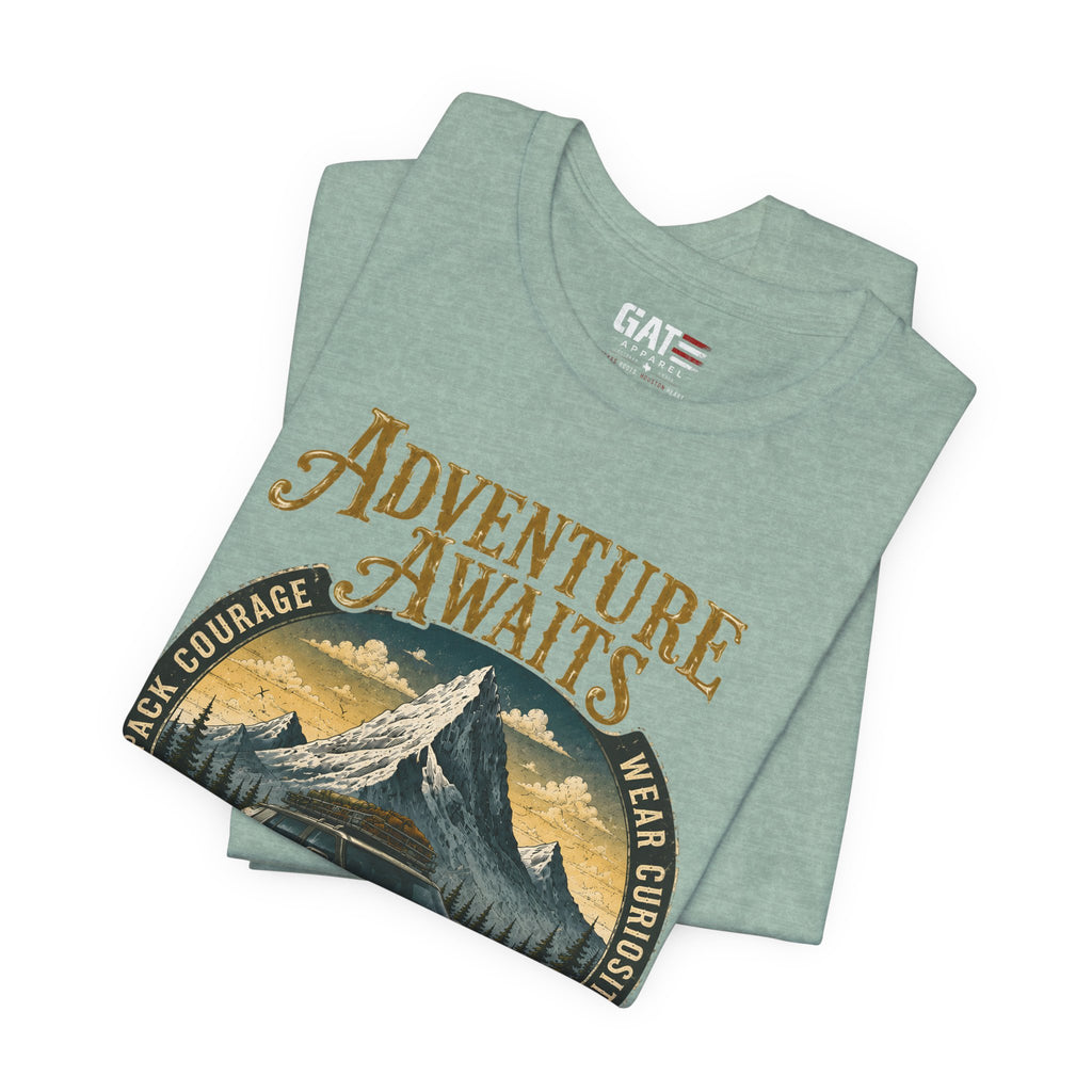 Adventure Awaits Shirt, Rivian Camping, Mountain Adventure Tee, Overlanding Shirt, Off Road SUV Graphic Tee, Outdoor, Nature Lover Shirt
