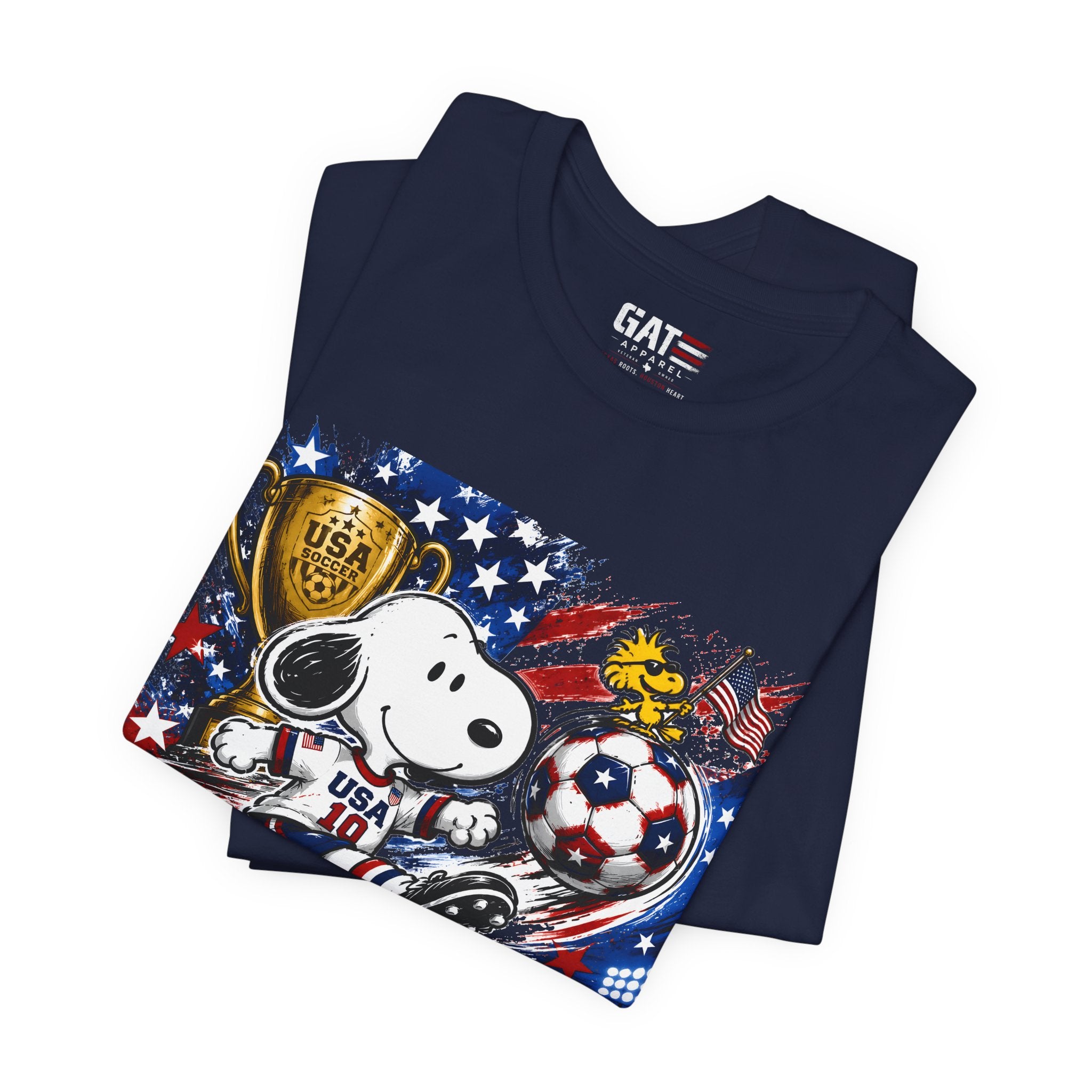 Snoopy USA Soccer Tee | Patriotic Soccer Graphic T-Shirt