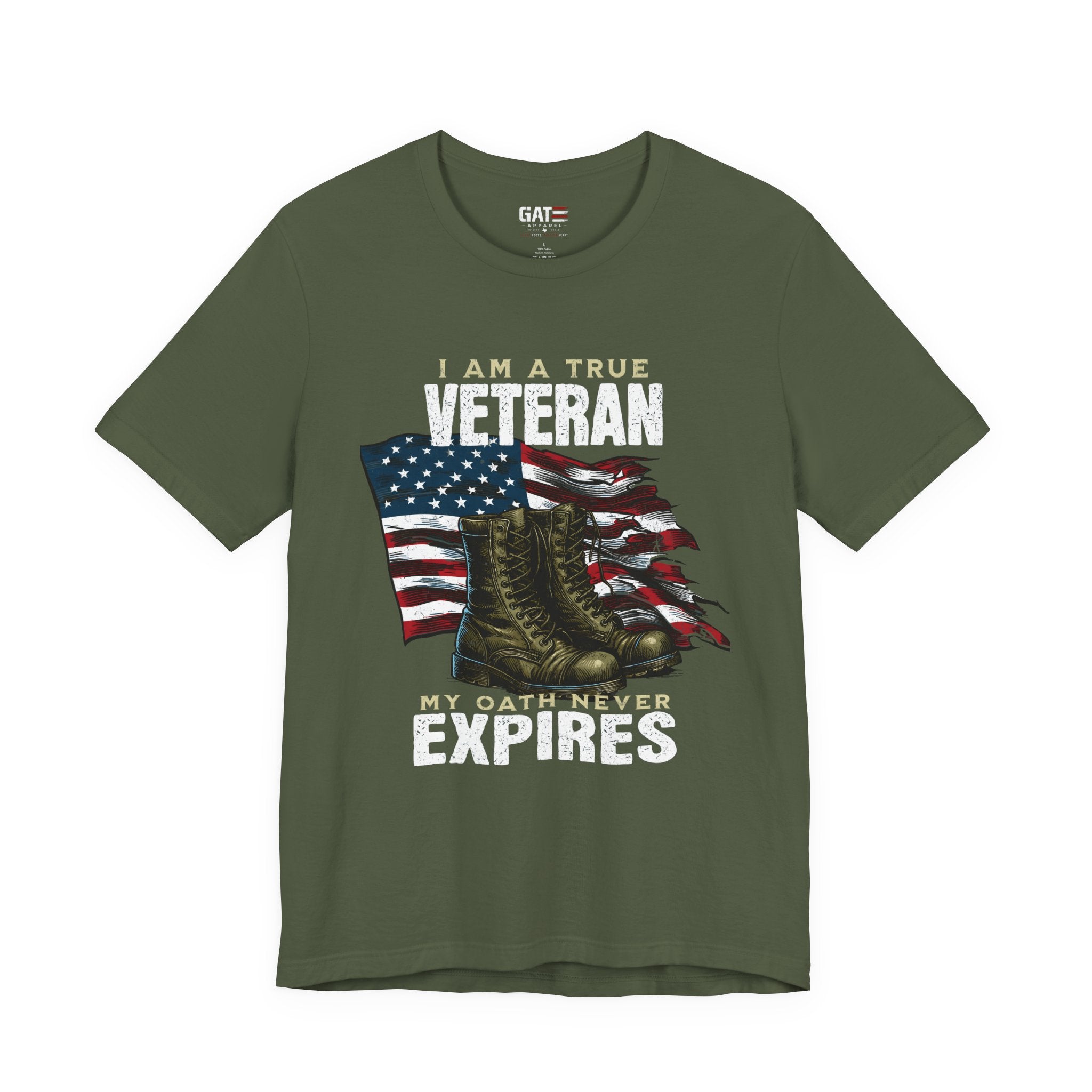 Veteran Shirt My Oath Never Expires, Proud Veteran Tee, Military Boots American Flag Shirt, Patriotic Veteran Gift for Men or Women
