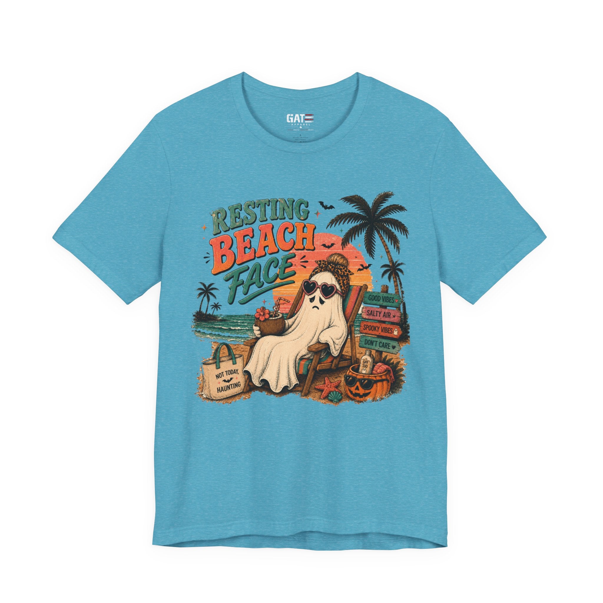 Summerween Shirt, Spooky Beach Shirt, Ghost Beach Tee, Halloween Beach Shirt, Coastal Halloween Tee, Tropical Ghost Shirt