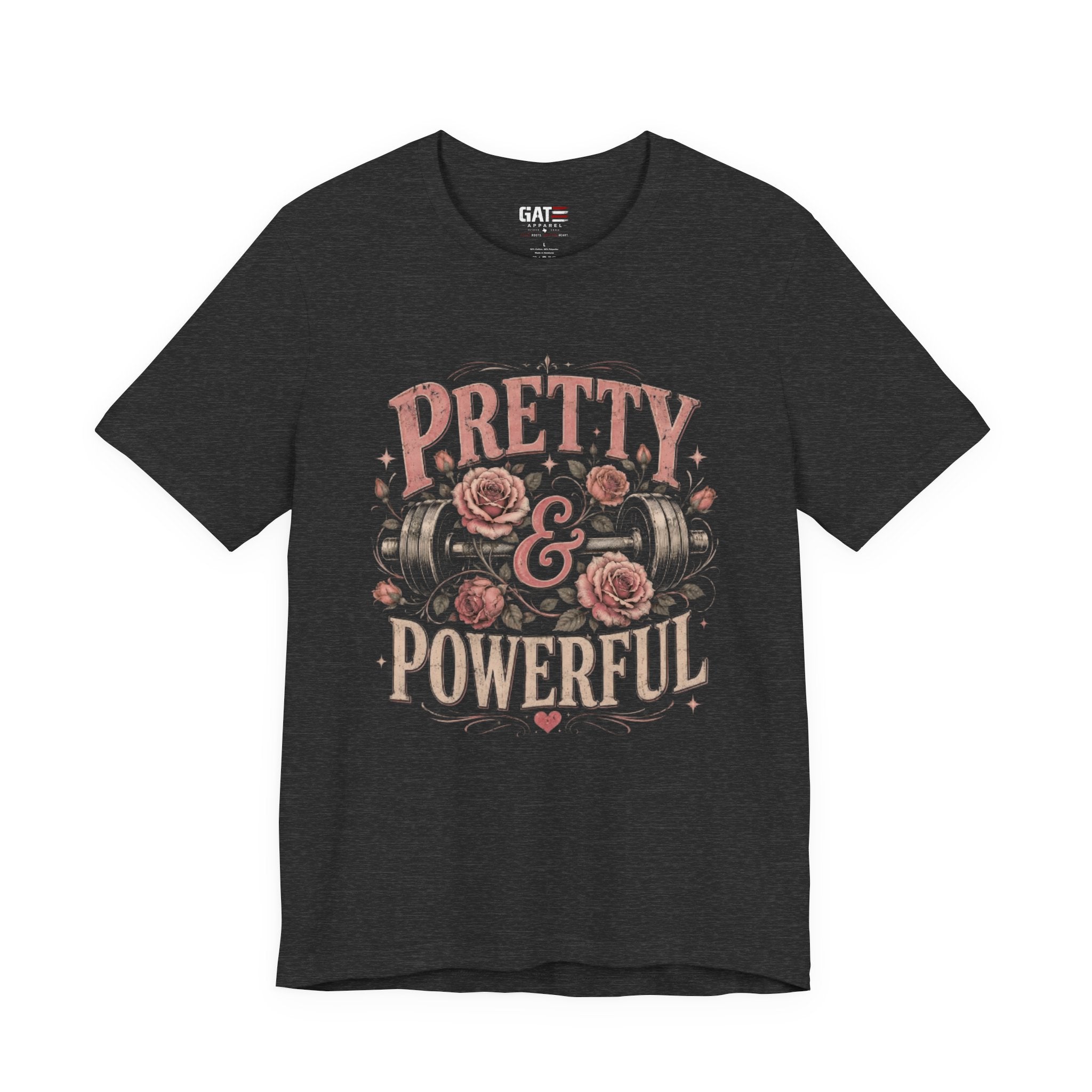 Pretty and Powerful Shirt, Women's Gym Shirt, Weightlifting Tee, Cute Fitness Shirt, Workout Gift for Strong Women
