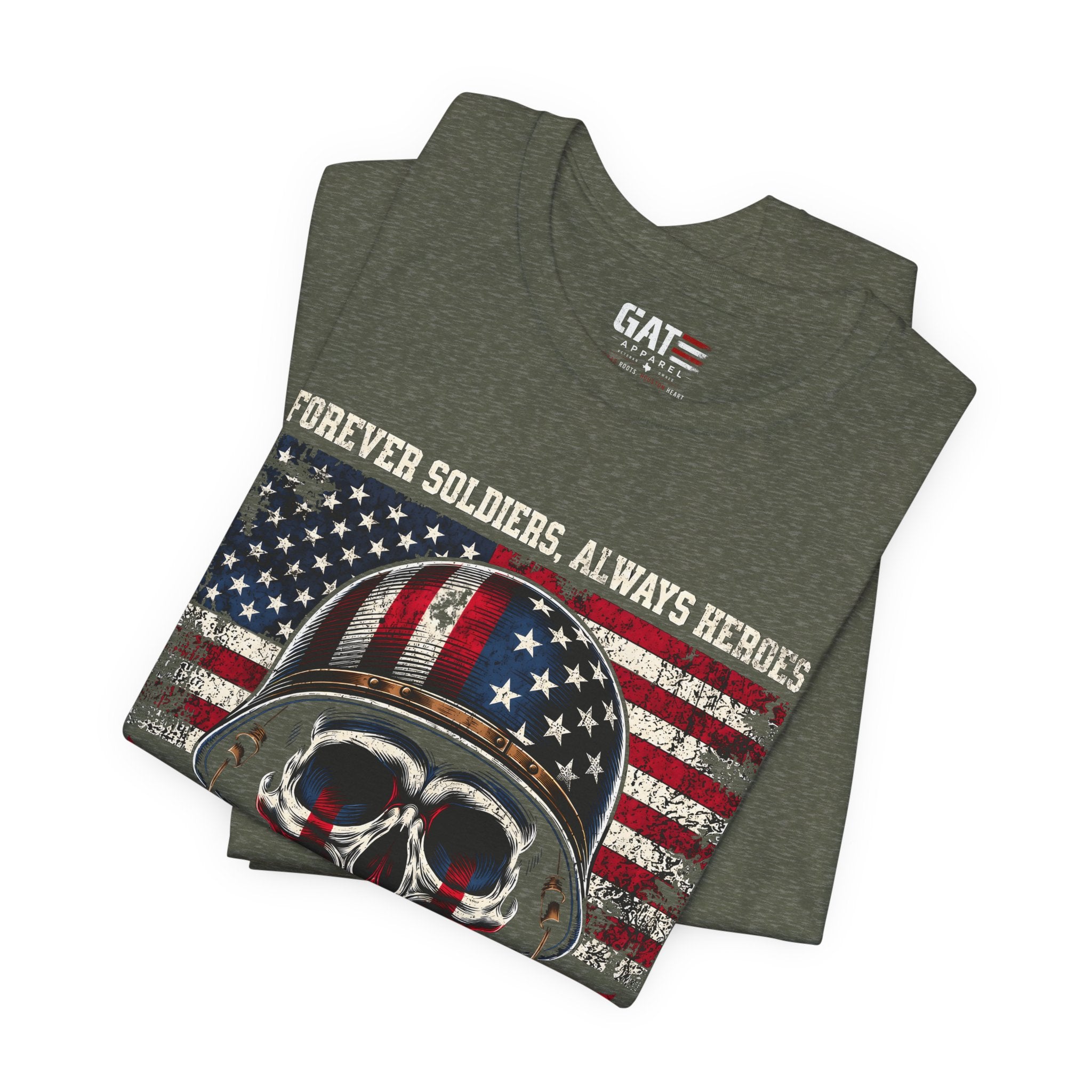 US Army Veteran Shirt, Forever Soldiers Always Heroes Tee, Patriotic Skull Shirt, Veteran Gift, Military Pride T Shirt, Army Veteran Apparel