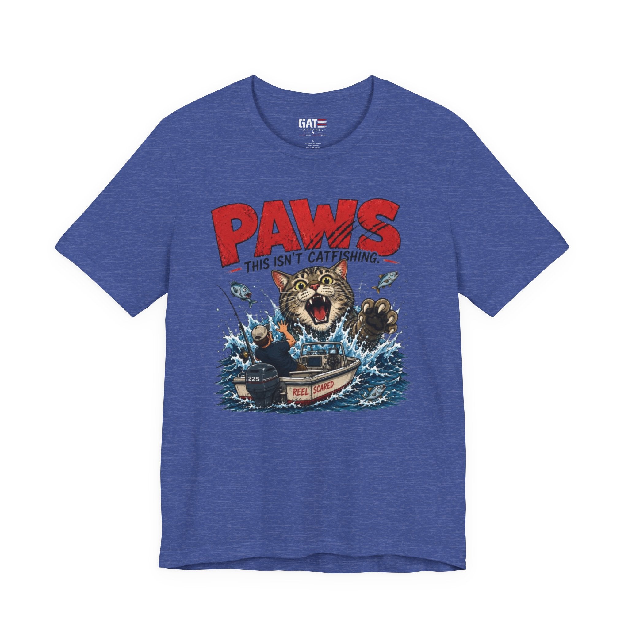 "PAWS This Isn't Catfishing" Fishing Cat Graphic Tee