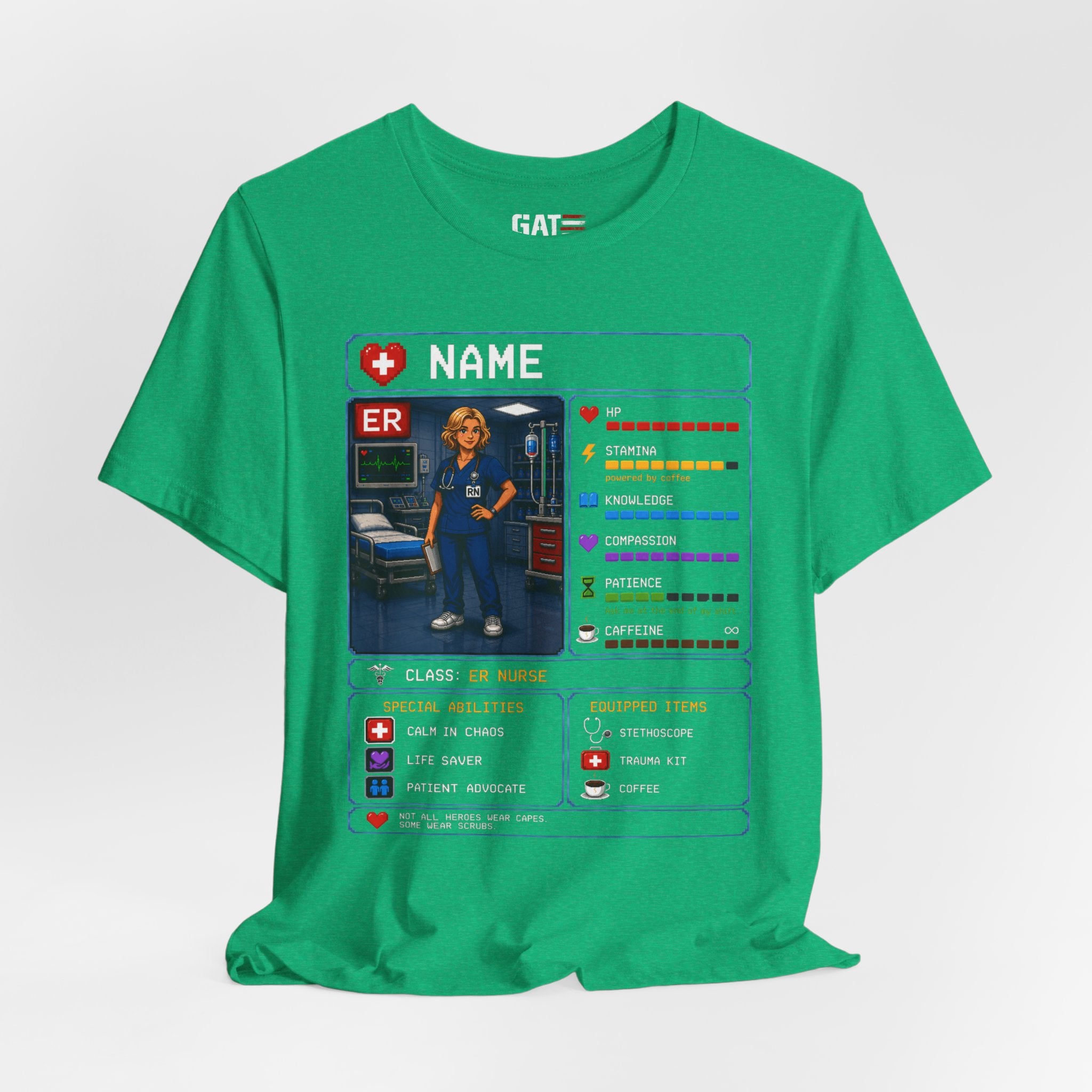 Custom ER Nurse RPG Character Shirt | Personalized Nurse Gift