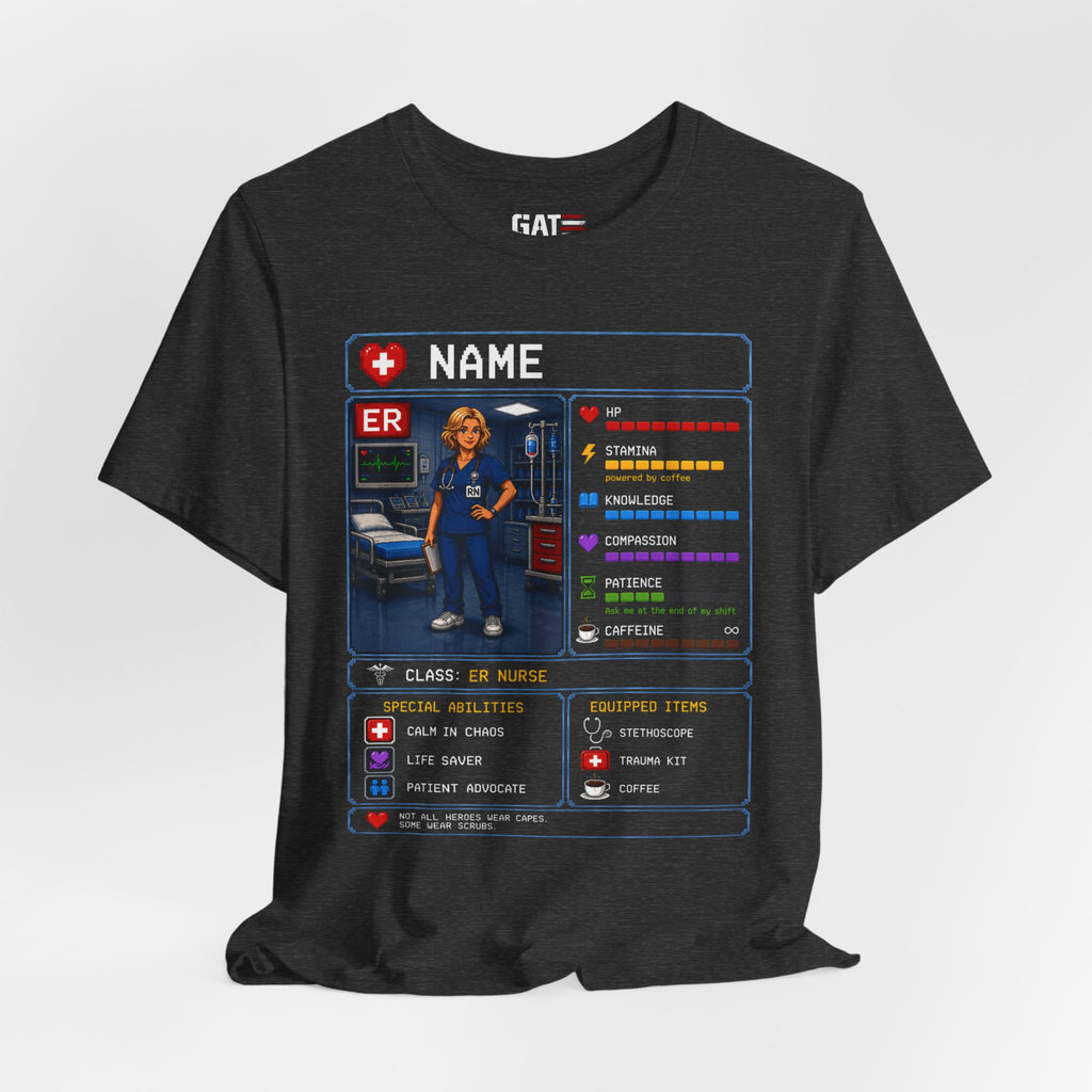 Custom ER Nurse RPG Character Shirt | Personalized Nurse Gift