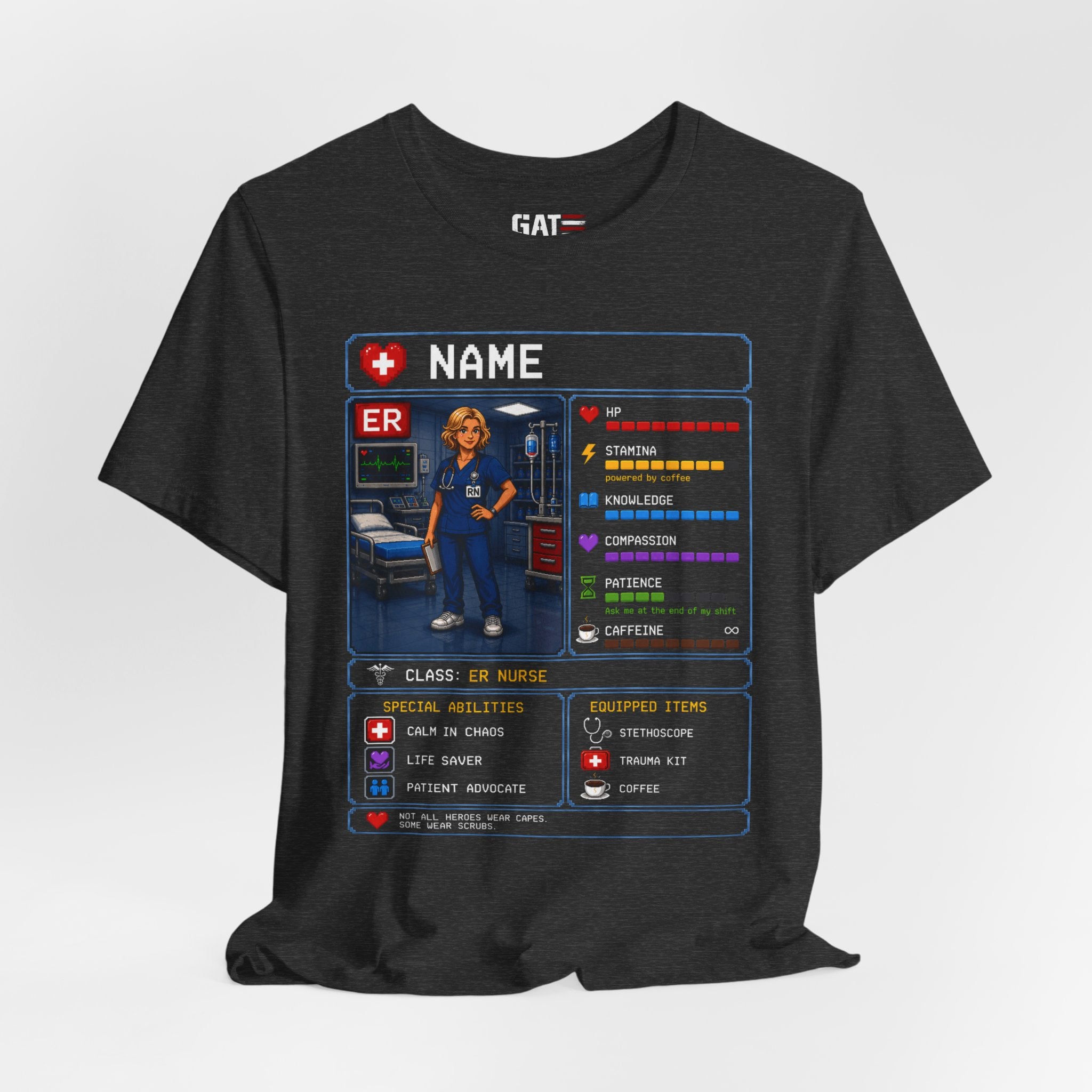 Custom ER Nurse RPG Character Shirt | Personalized Nurse Gift