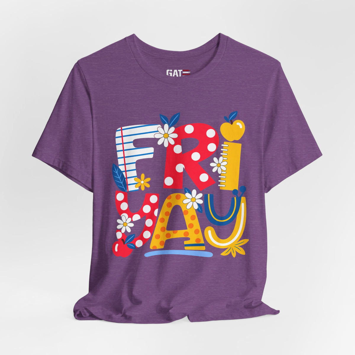 Teacher shirt FRIYAY Floral Tee — Colorful Spring Graphic T‑Shirt