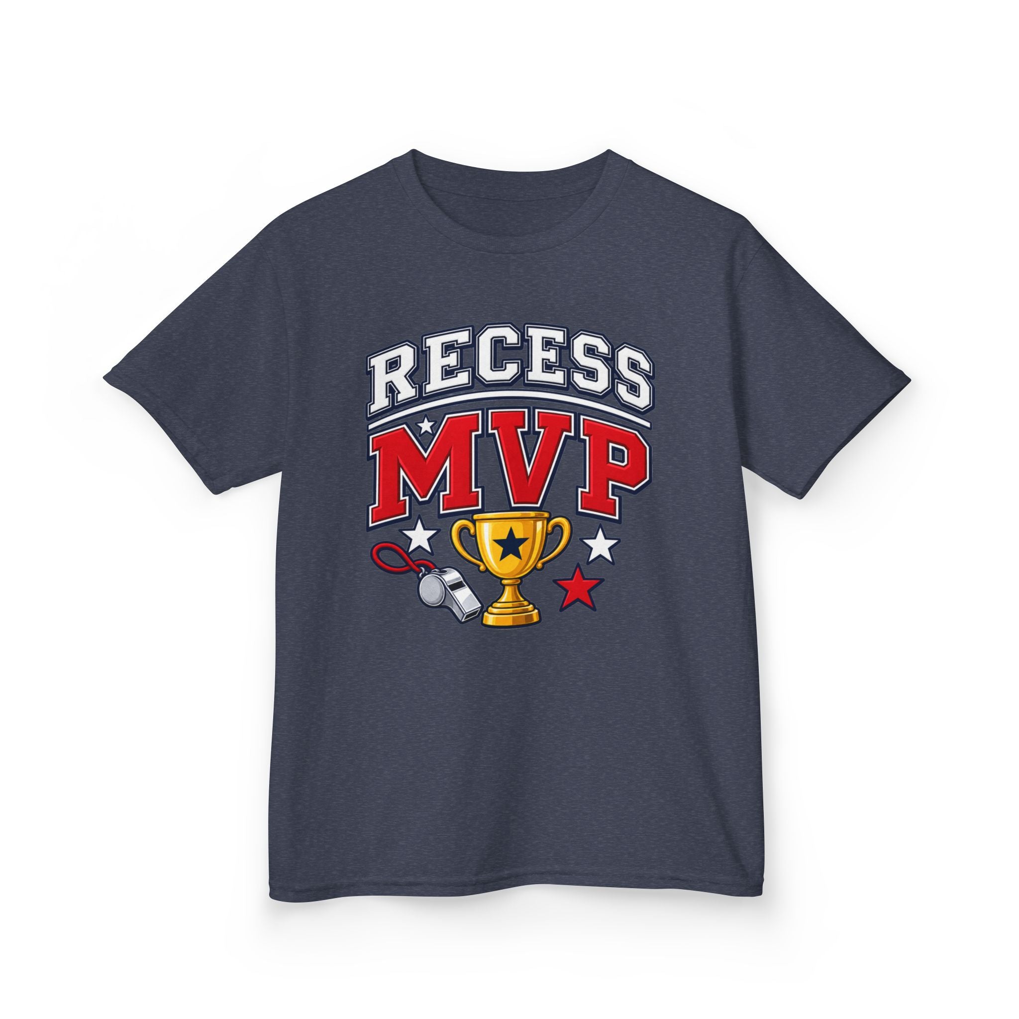 Recess MVP Kids T‑Shirt — Trophy & Whistle Playground Shirt for Boys & Girls
