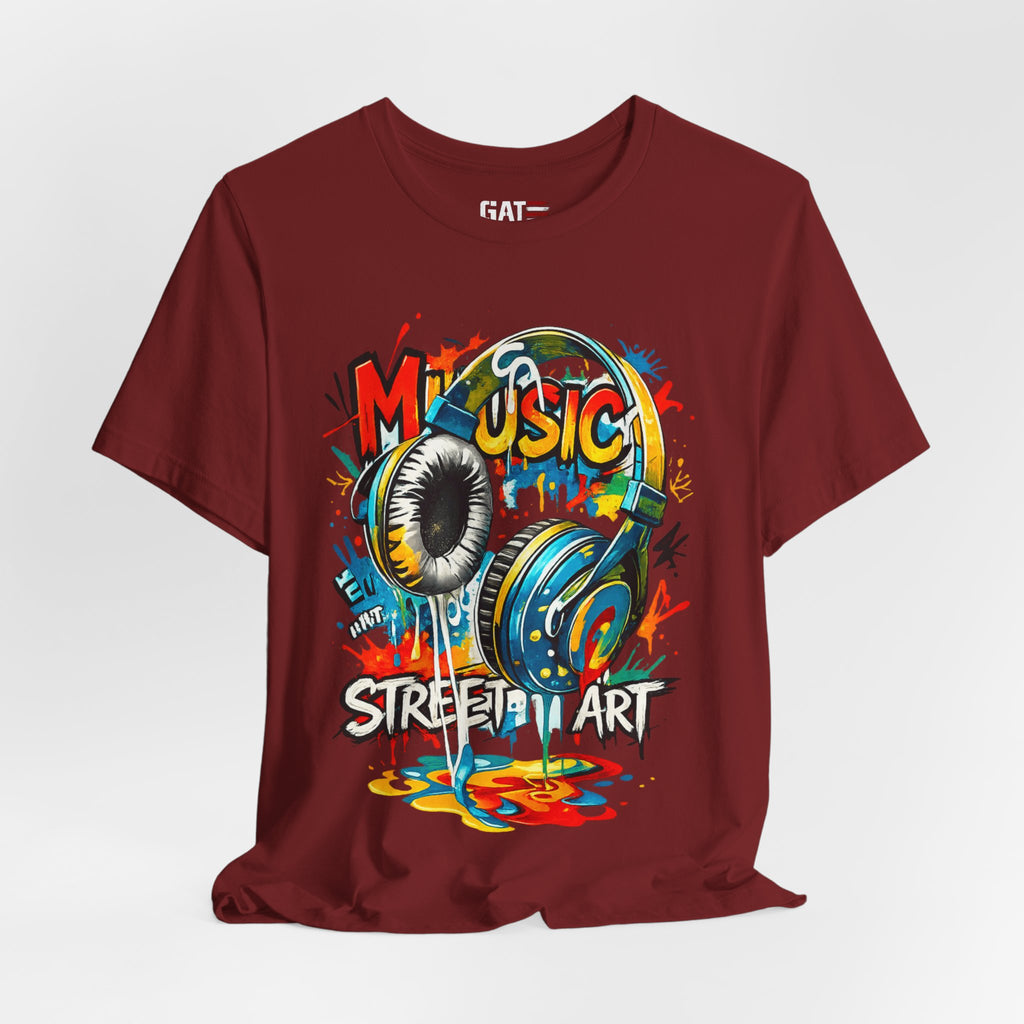 Urban Beats – Music Street Art Headphones Graphic Tee
