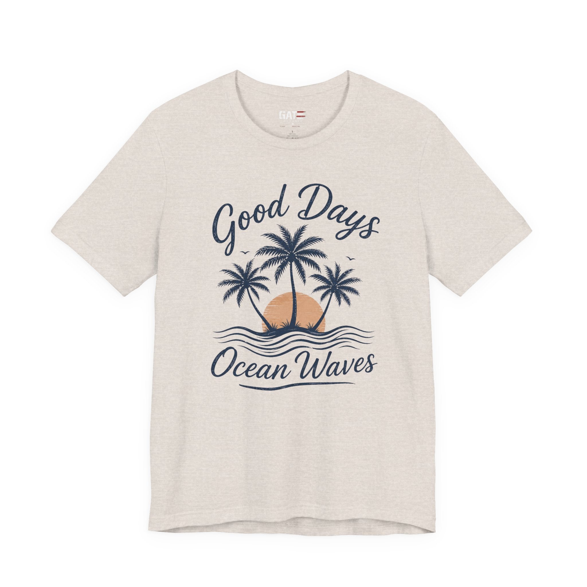 Ocean Waves T-Shirt — "Good Days" Beach Palm Sunset Tee