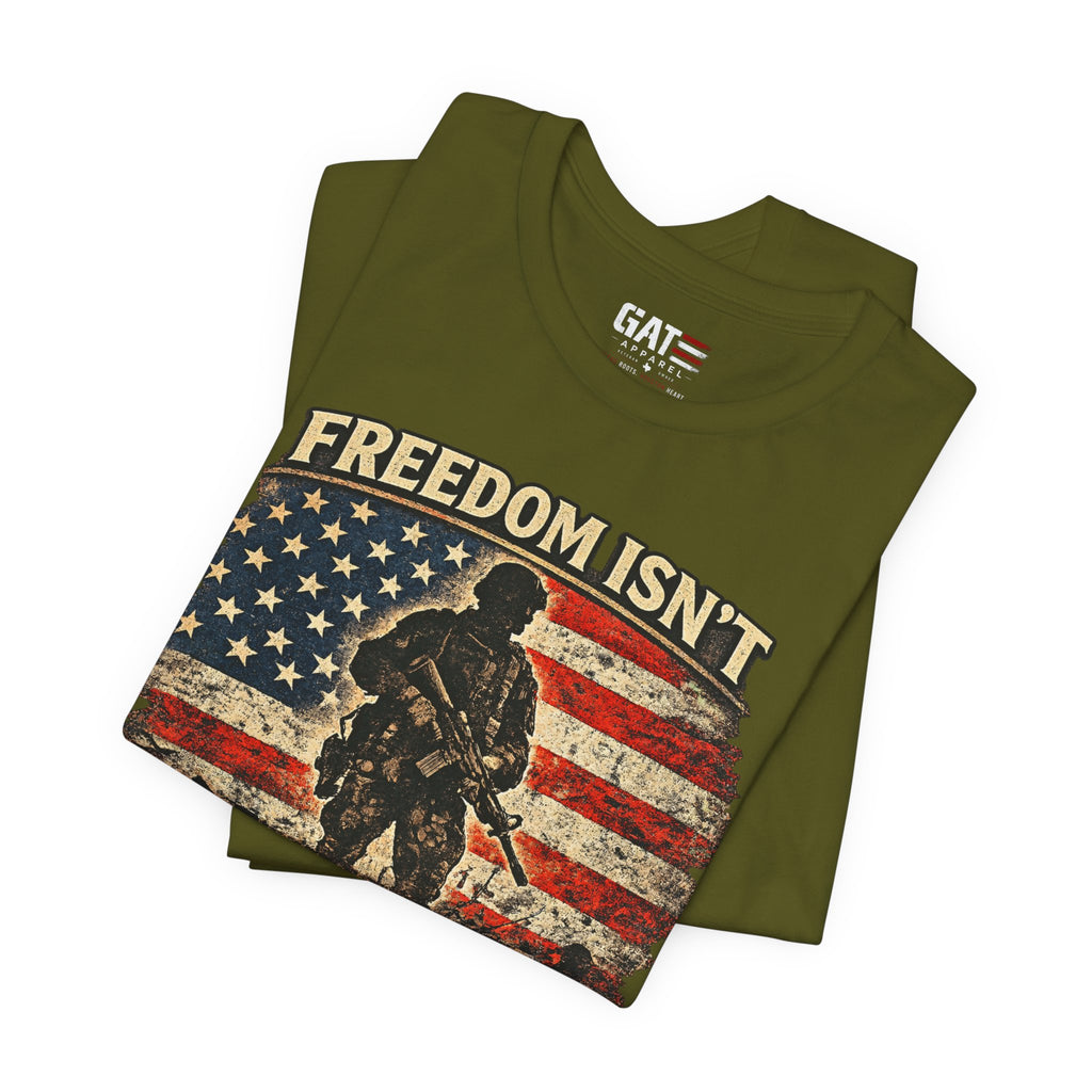 Freedom Isn't Inherited Tee — Patriotic Veteran American Flag T‑Shirt (1776–2026)