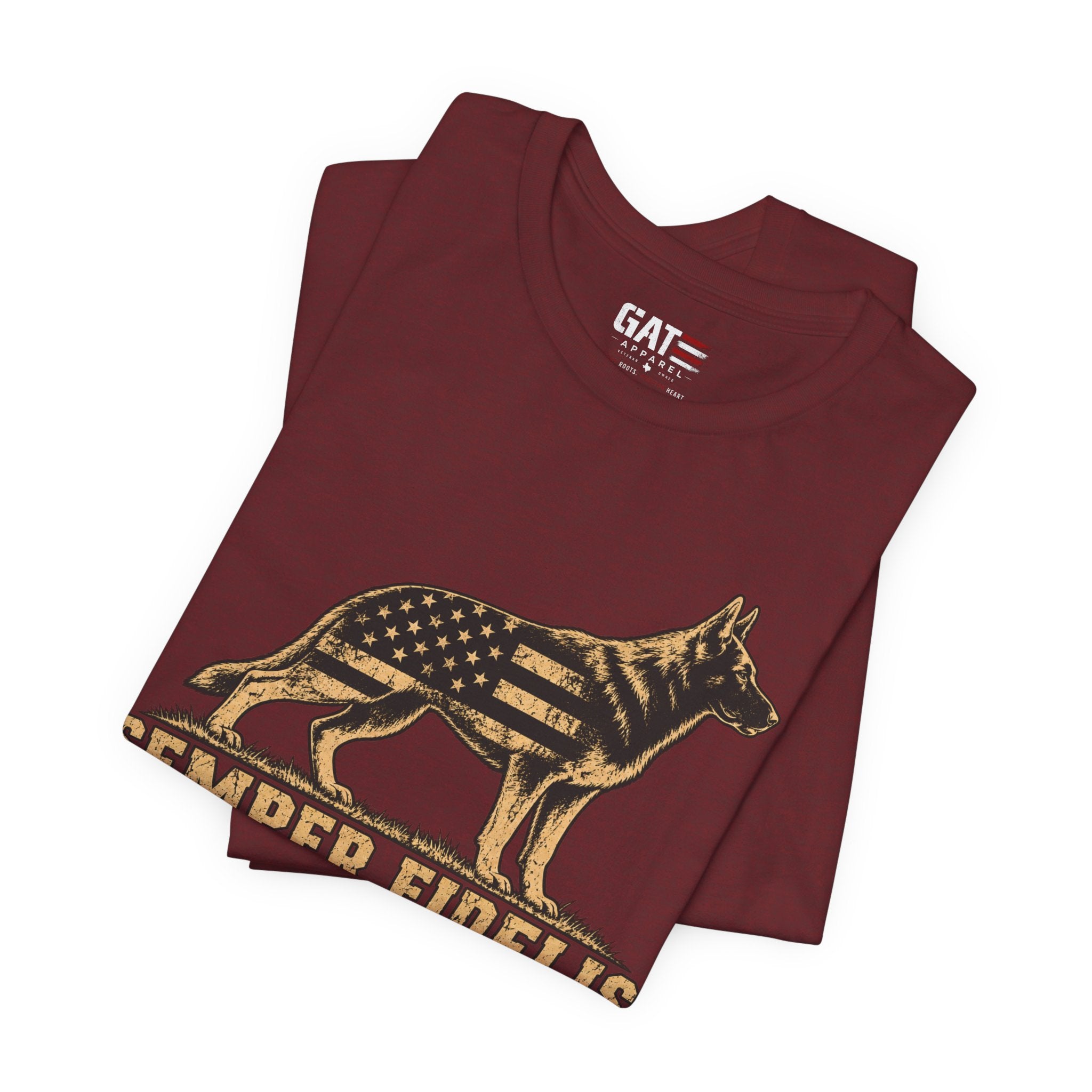 Semper Fidelis German Shepherd T-Shirt — Patriotic Military K9 Tee