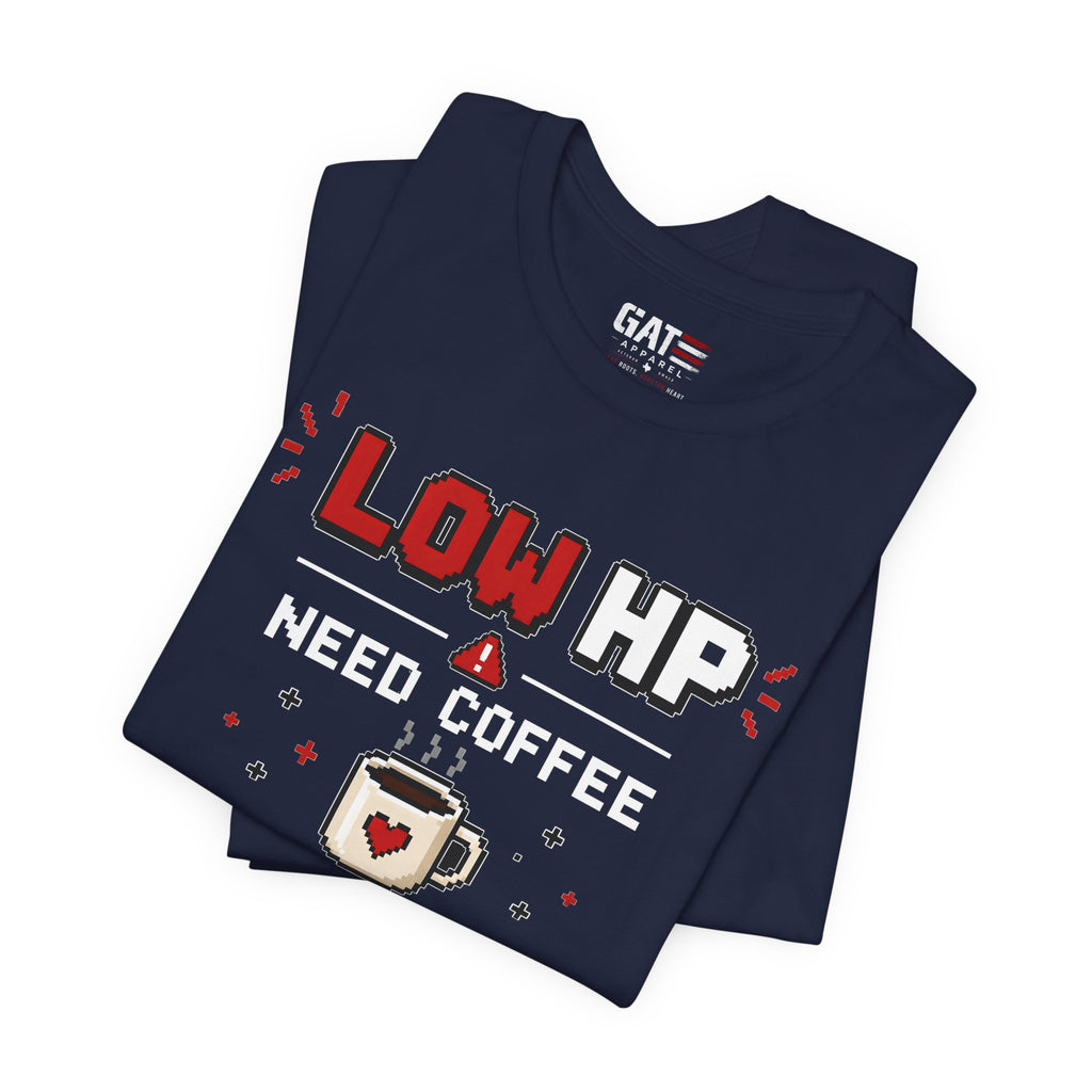 Funny Coffee Lover Shirt, Gamer Coffee Tee, Retro Pixel Art Shirt, Caffeine Addict Gift, Gaming T-Shirt