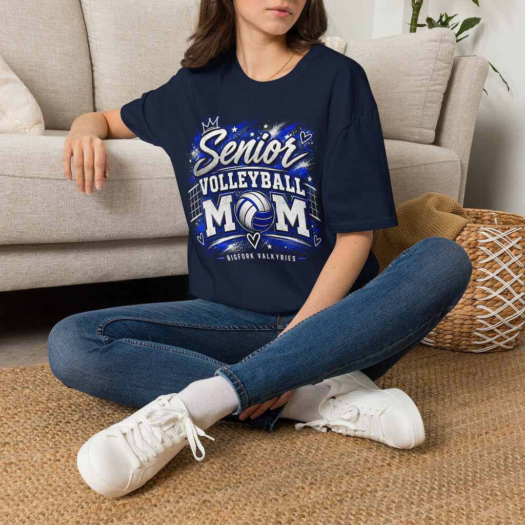 Volleyball Mom Senior Player Photo Tee — Custom Photo Team Name and Number