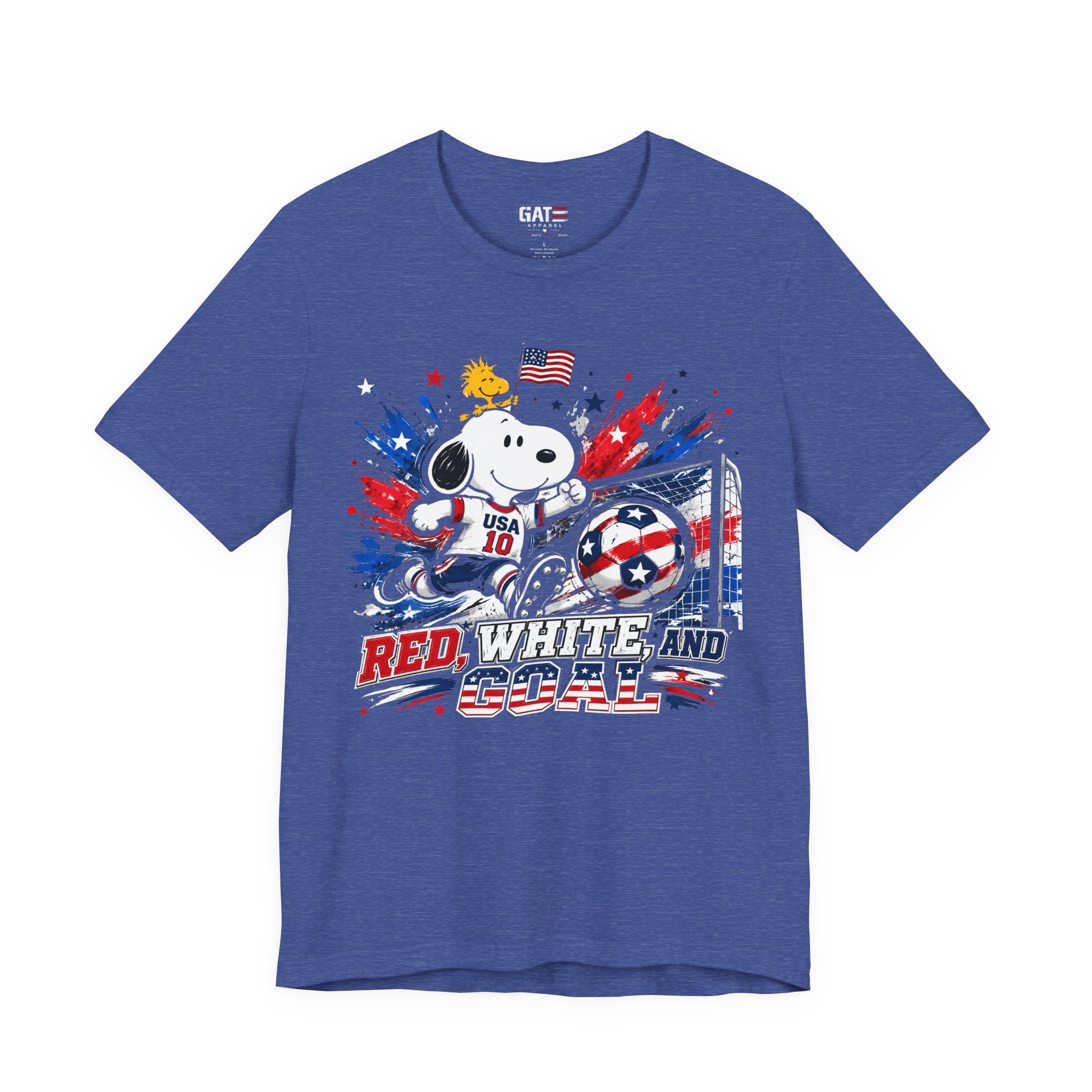 USA Soccer Snoopy Shirt, Red White and Goal Tee, Patriotic Soccer Fan Shirt, Fourth of July Soccer Graphic Tee