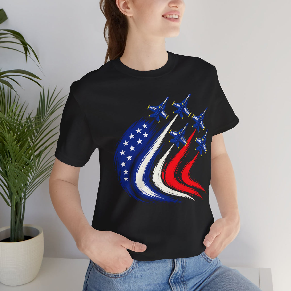Patriotic Jet Team T-Shirt — American Flag Fighter Jets 4th of July Tee