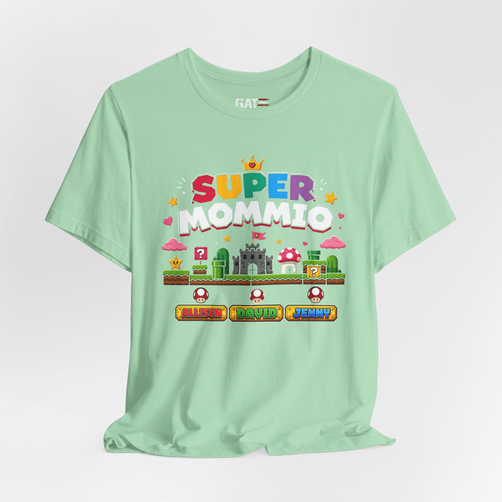 Super Mommio pixel game design T-Shirt | Retro video game mom tee