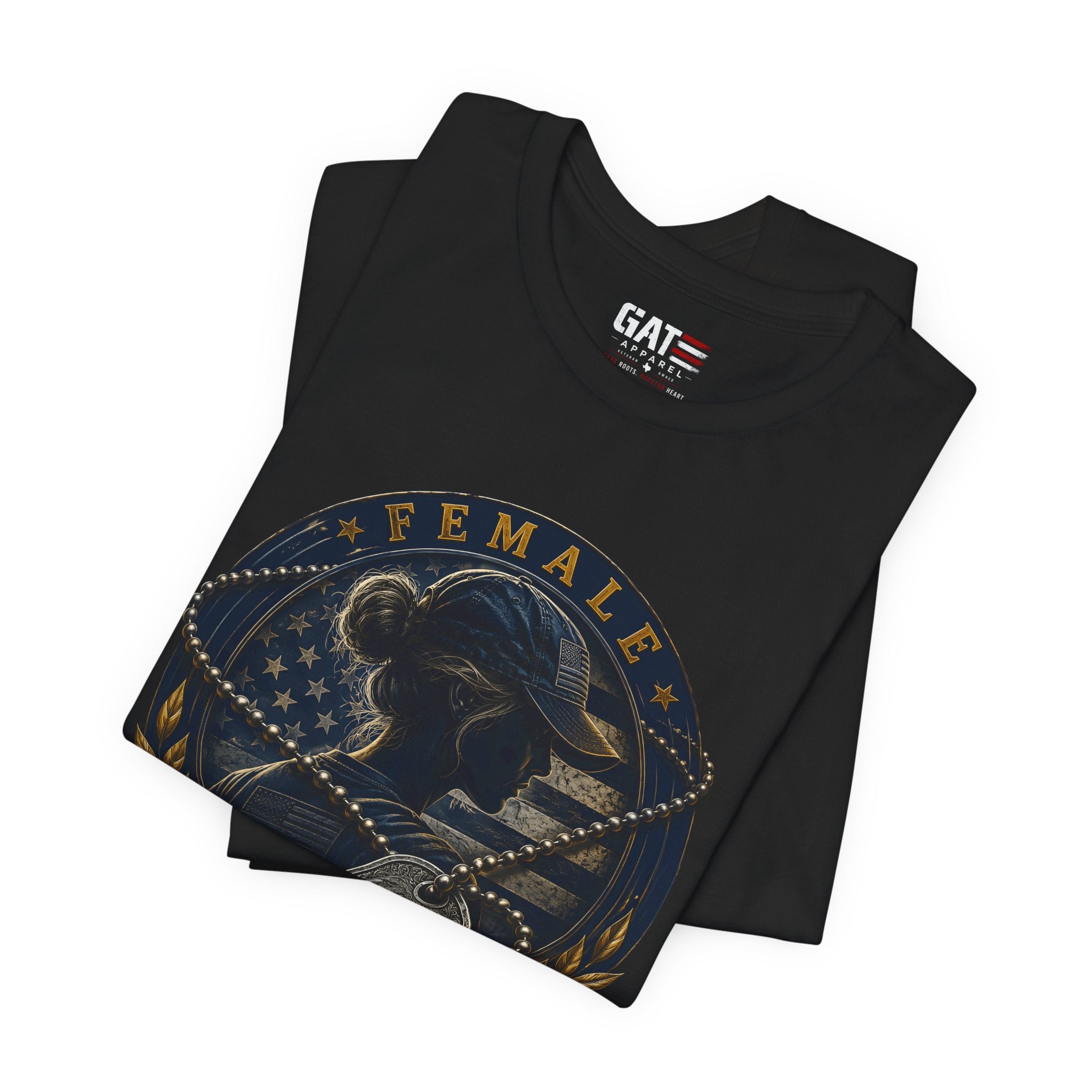 Female Veteran Shirt Patriotic Military Tee Dog Tag Shirt for Women Army Navy Marine Air Force Veteran Gift American Flag Shirt