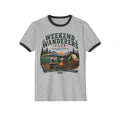 Weekend Wanderers Club Ringer Tee – Vintage Camping Van & Campfire T-Shirt