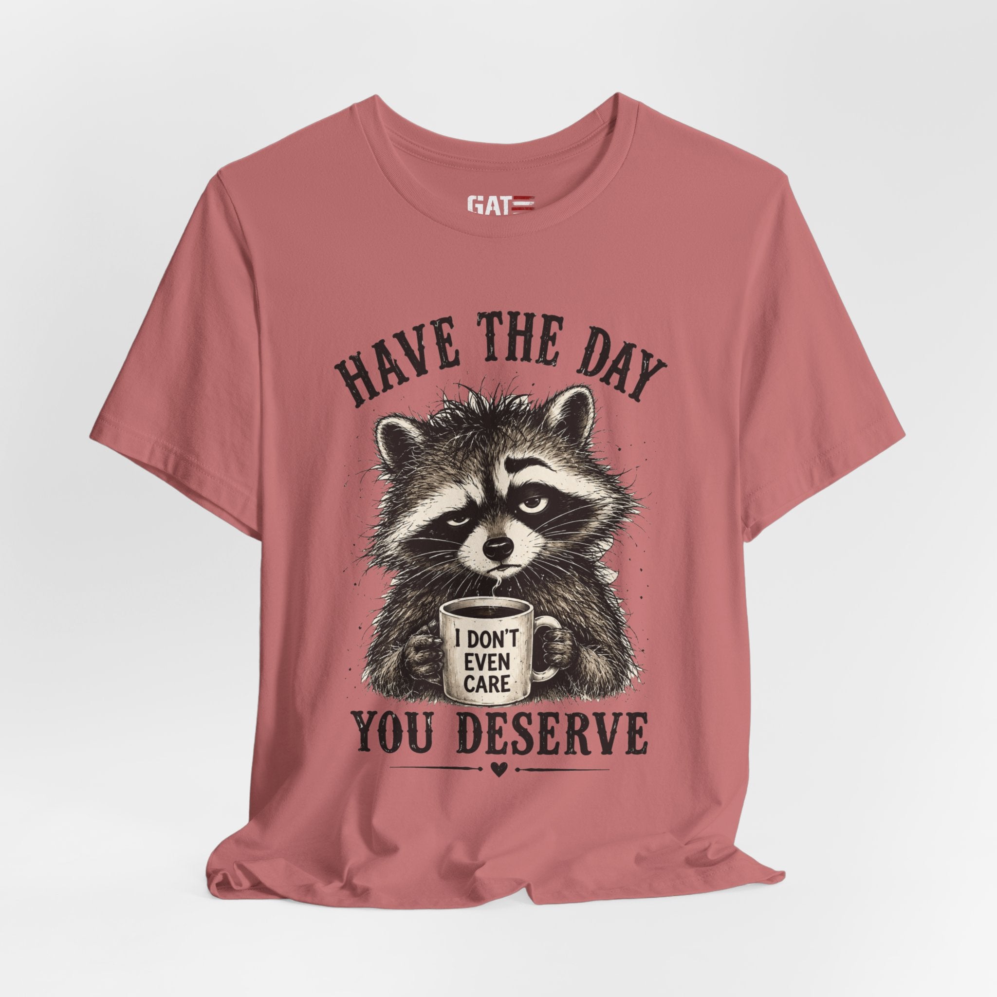 Have the Day You Deserve Raccoon Shirt, Funny Sarcastic Graphic Tee, Trash Panda Coffee Shirt, Introvert Gift, Unisex Humor Tee