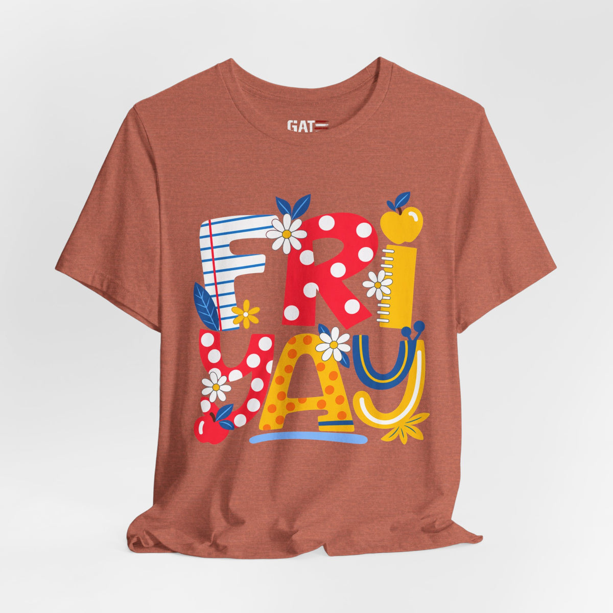 Teacher shirt FRIYAY Floral Tee — Colorful Spring Graphic T‑Shirt