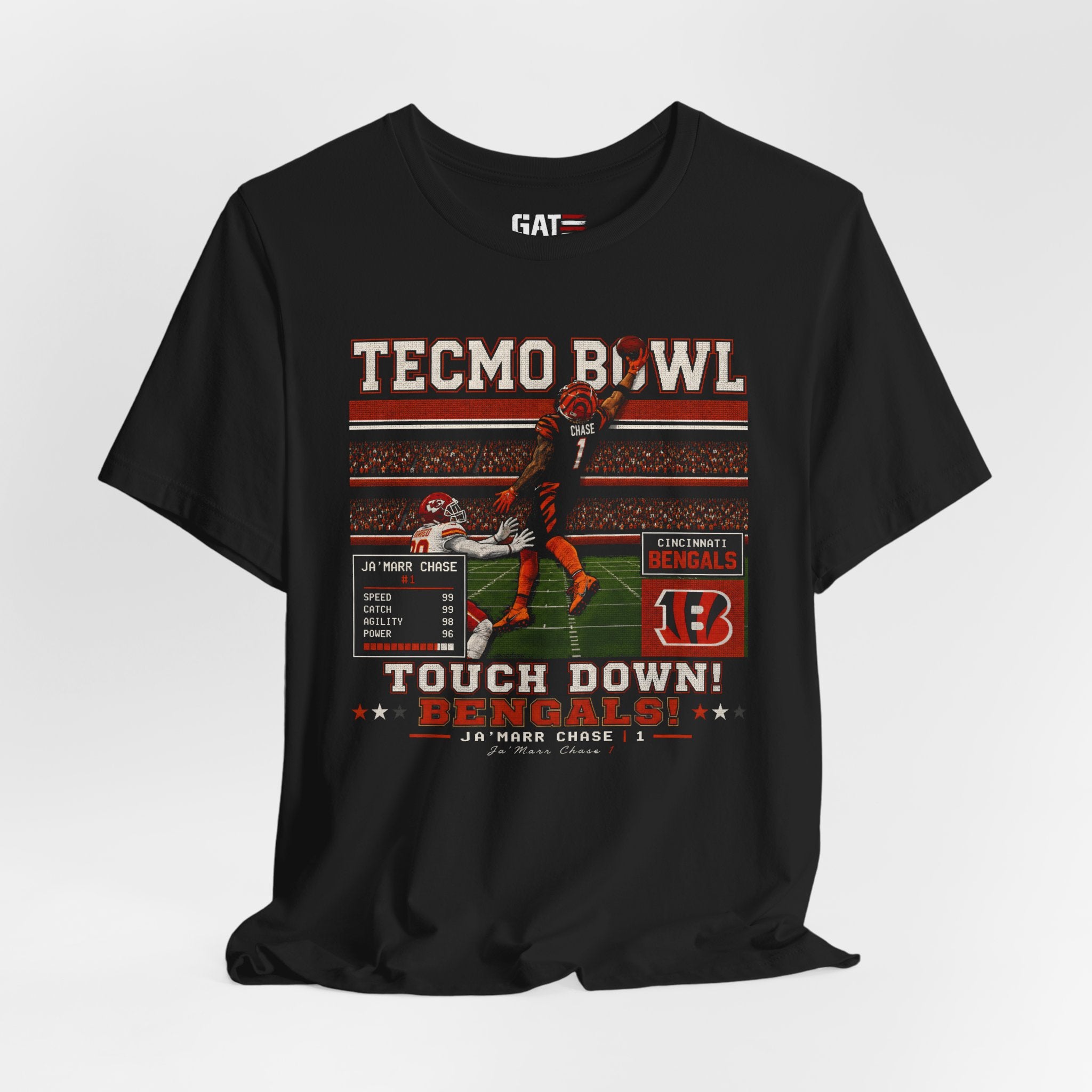 JaMarr Chase Tecmo Bowl Shirt Retro Tecmo Football Tee Vintage Pixel Art Wide Receiver Graphic Football Fan Gift T Shirt