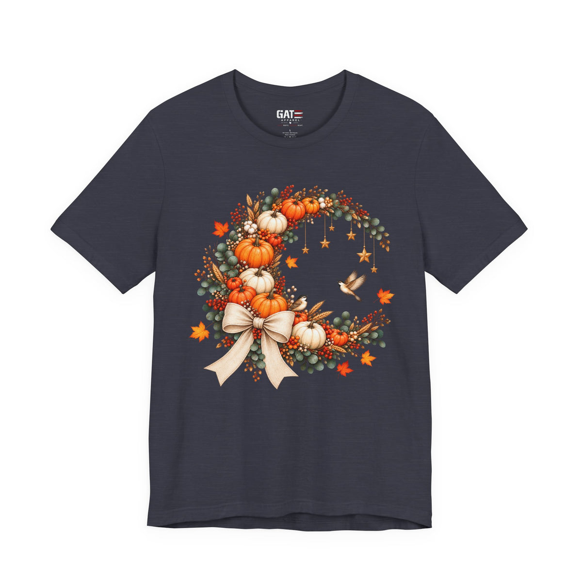 Autumn pumpkin graphic T-shirt mockup